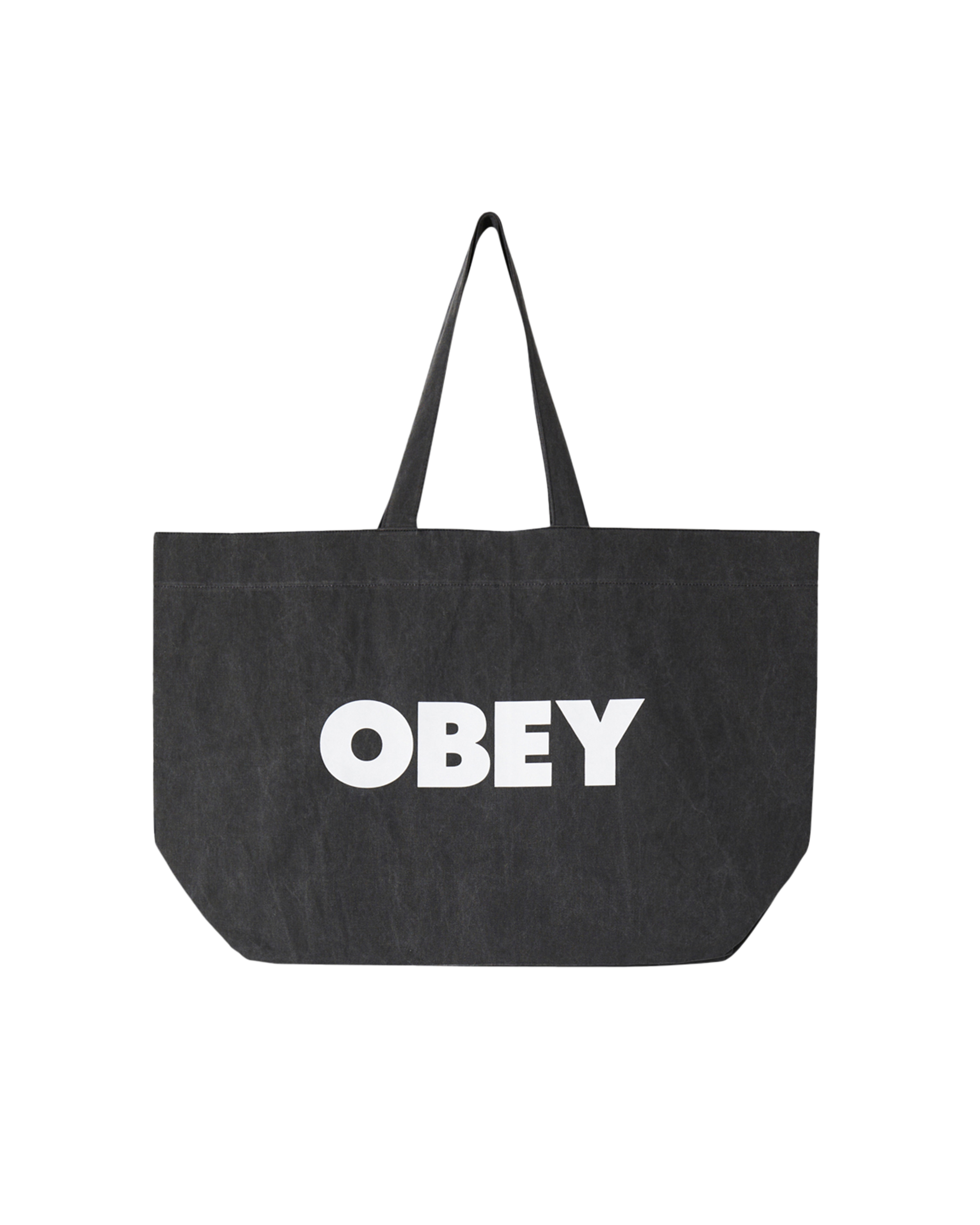 obey pigment dyed tote bag pigment black (zoomed)