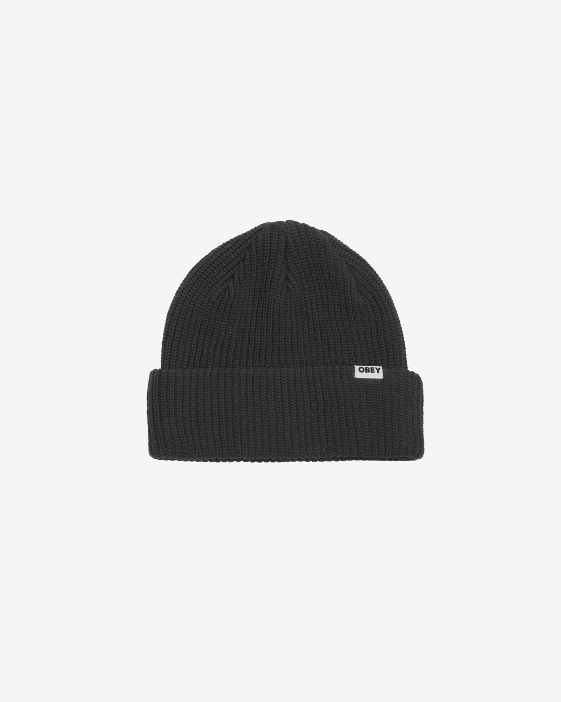 obey bold organic beanie black (zoomed)