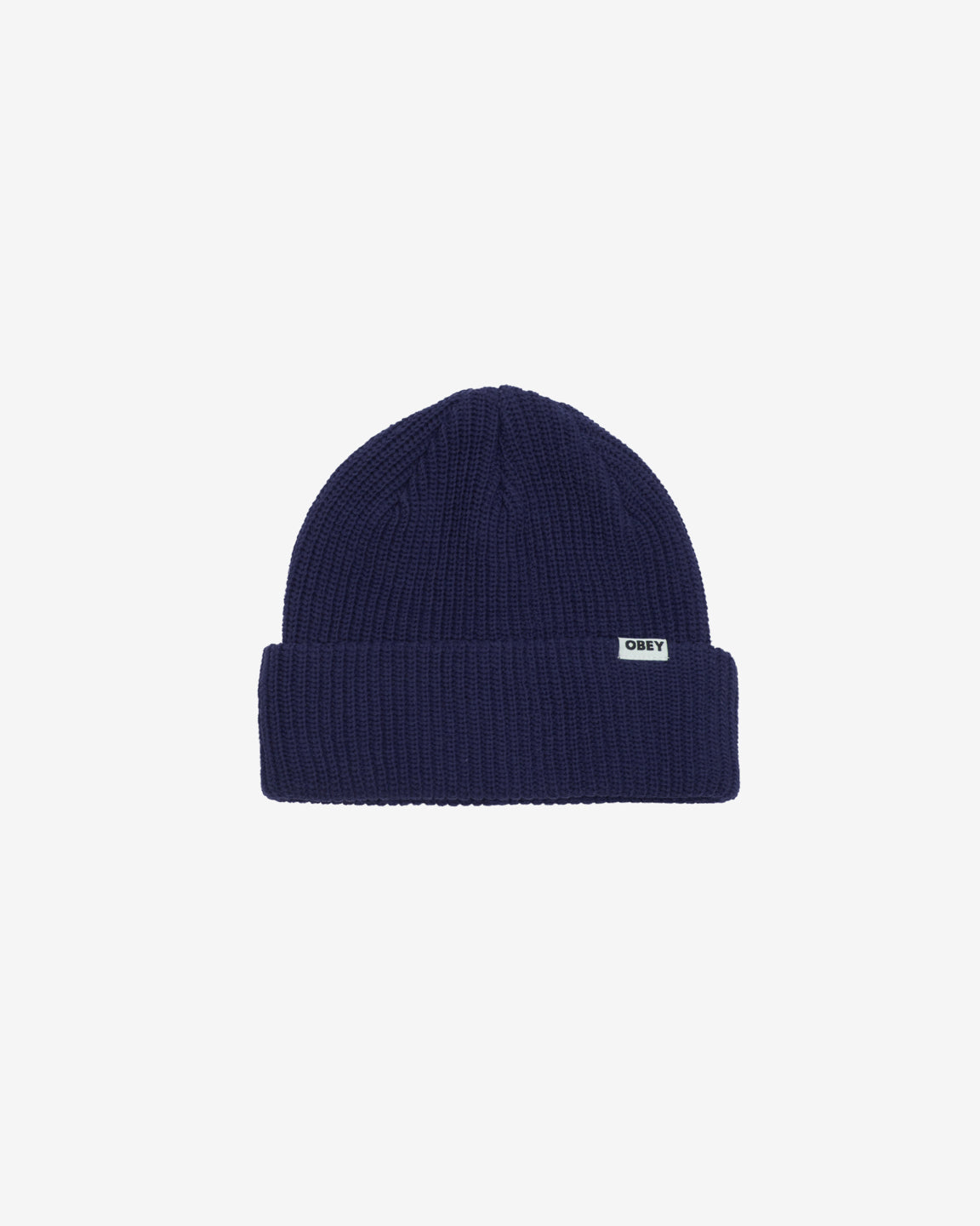 obey bold organic beanie academy navy (zoomed)