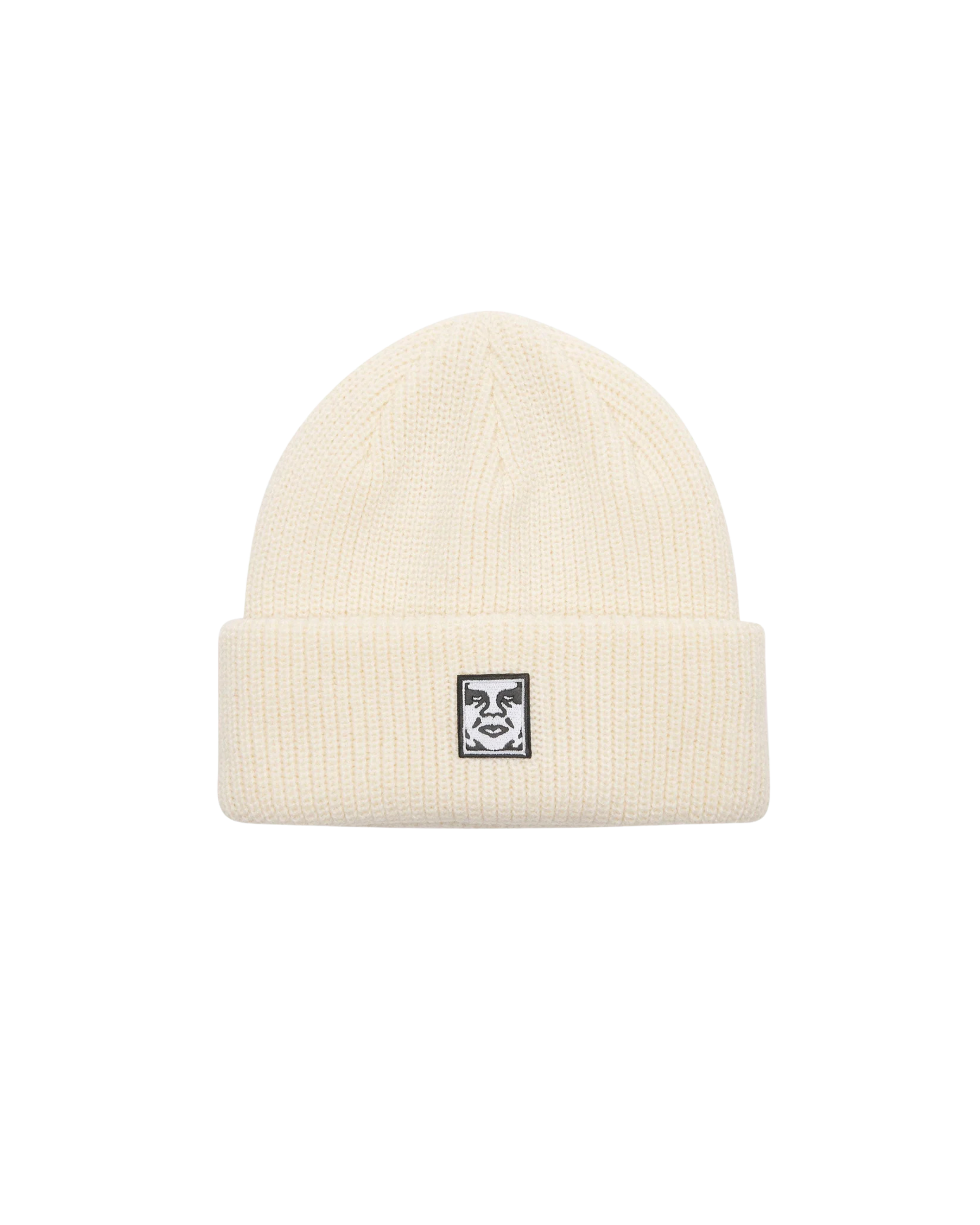MID ICON PATCH CUFF BEANIE Unbleached (zoomed)