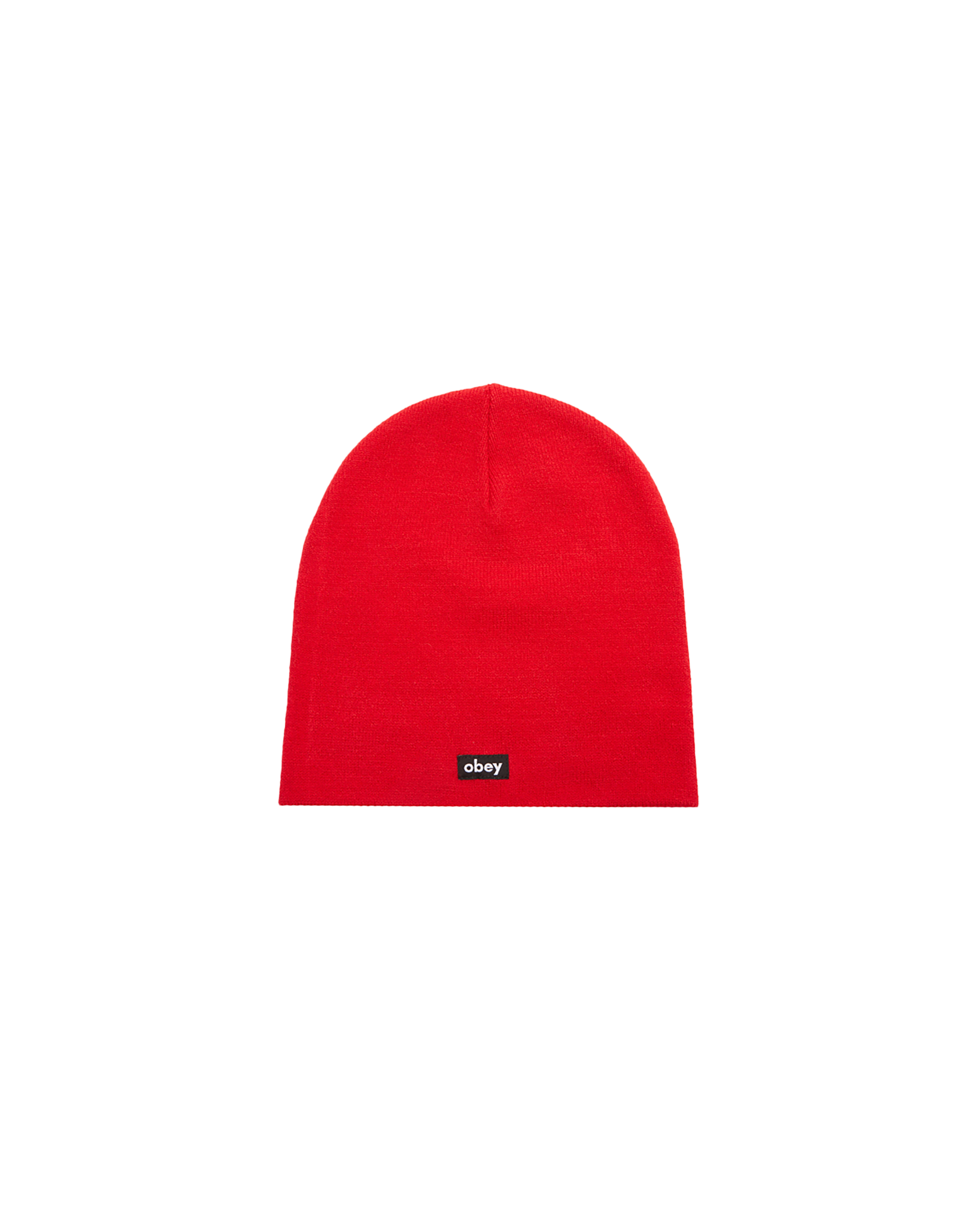 obey label beanie fiery red (zoomed)