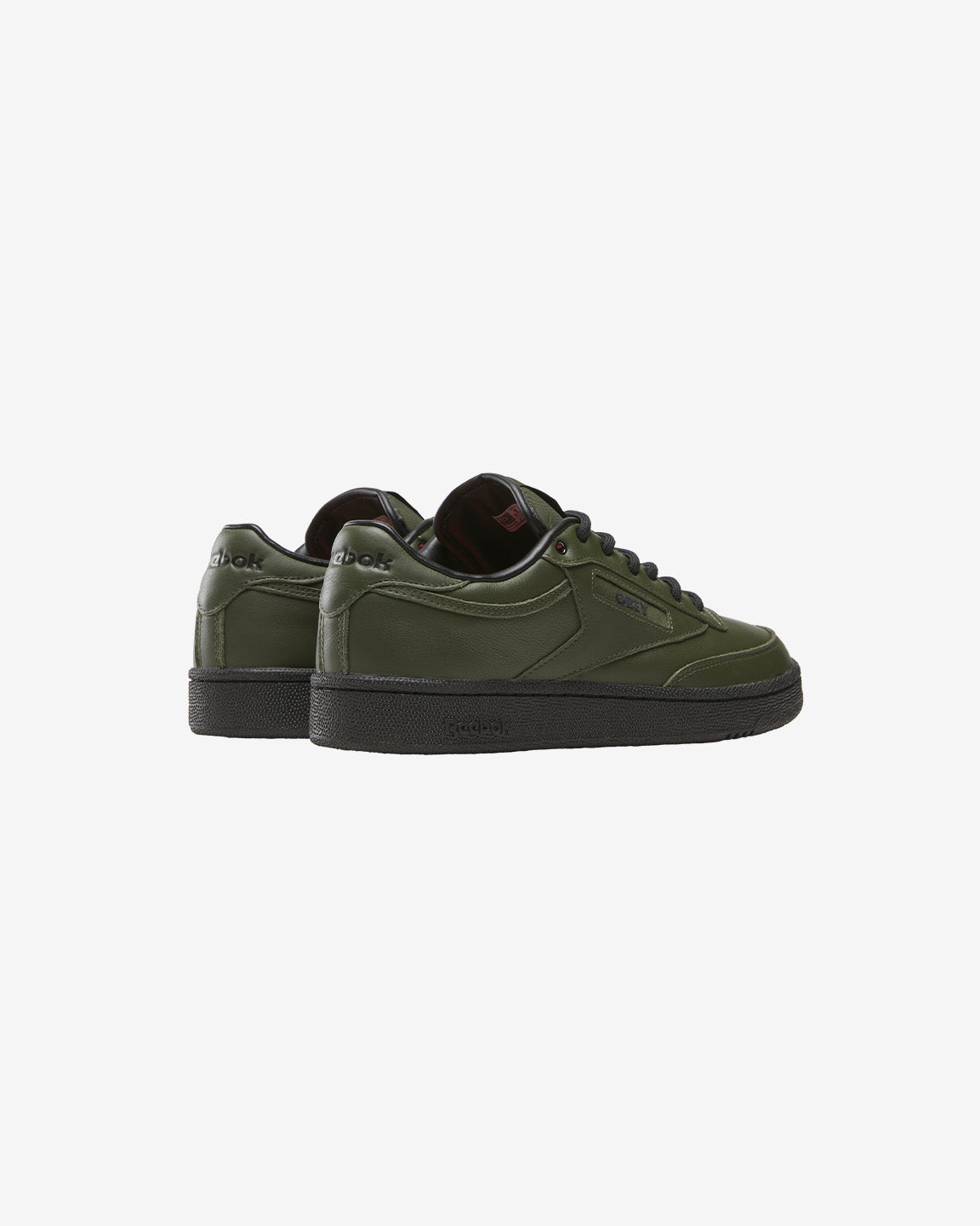Reebok x OBEY Club C 85 Shoes GREEN / BLACK / RED (zoomed)