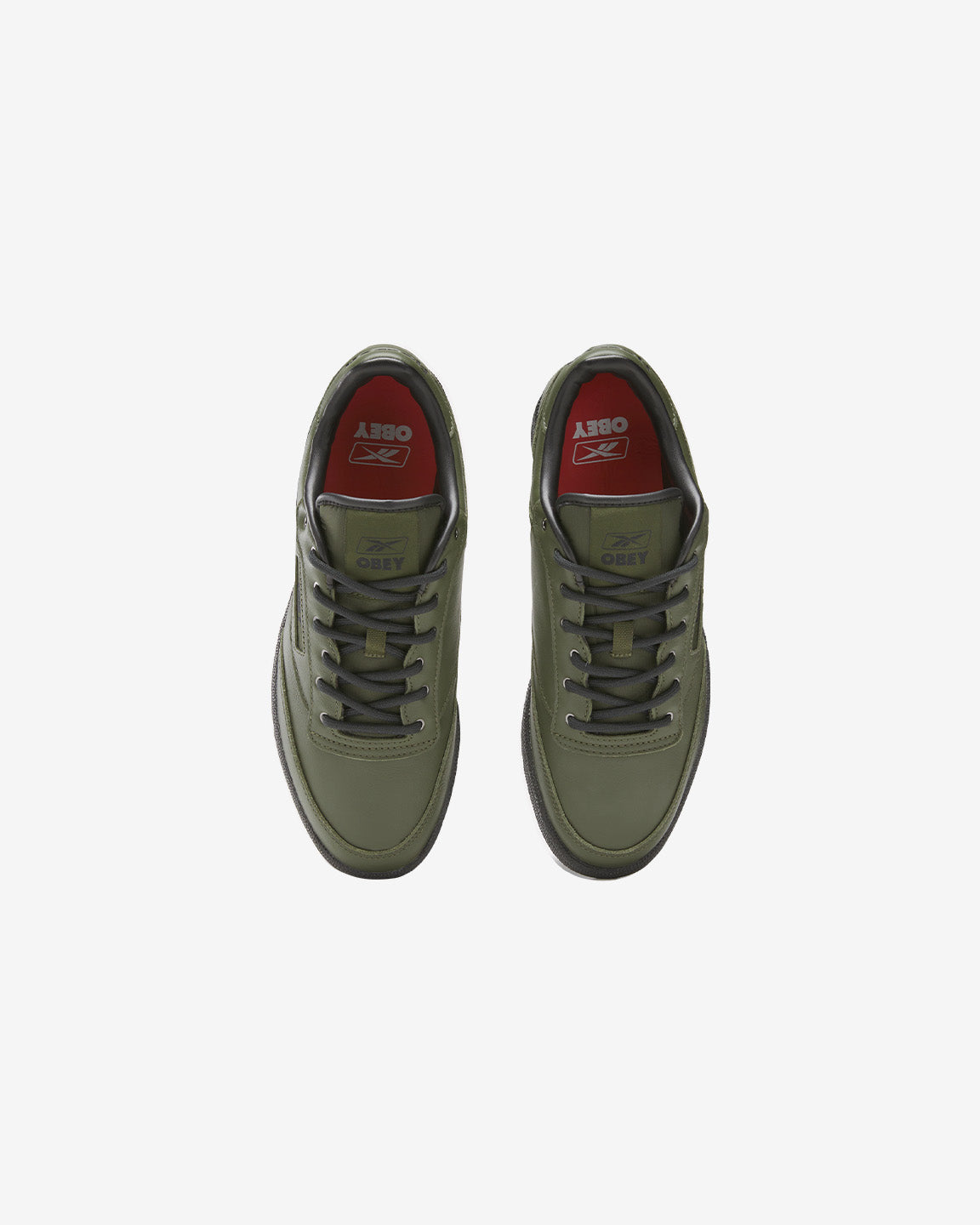 Reebok x OBEY Club C 85 Shoes GREEN / BLACK / RED (zoomed)