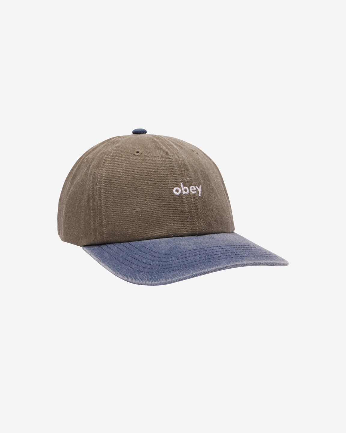 obey lowercase pigment 2 tone hat pigment olive multi (zoomed)