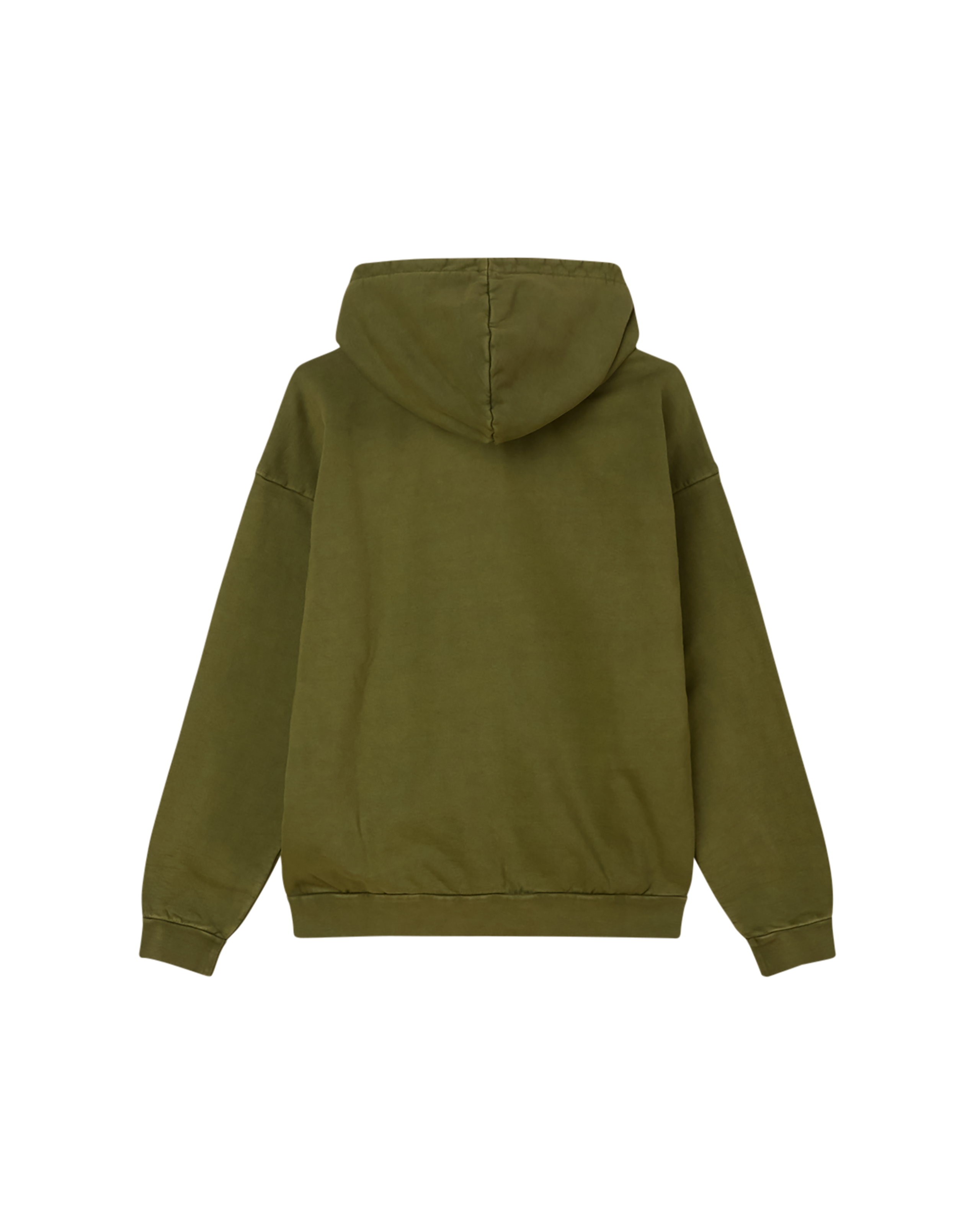 obey lowercase pigment zip hood pigment moss green (zoomed)