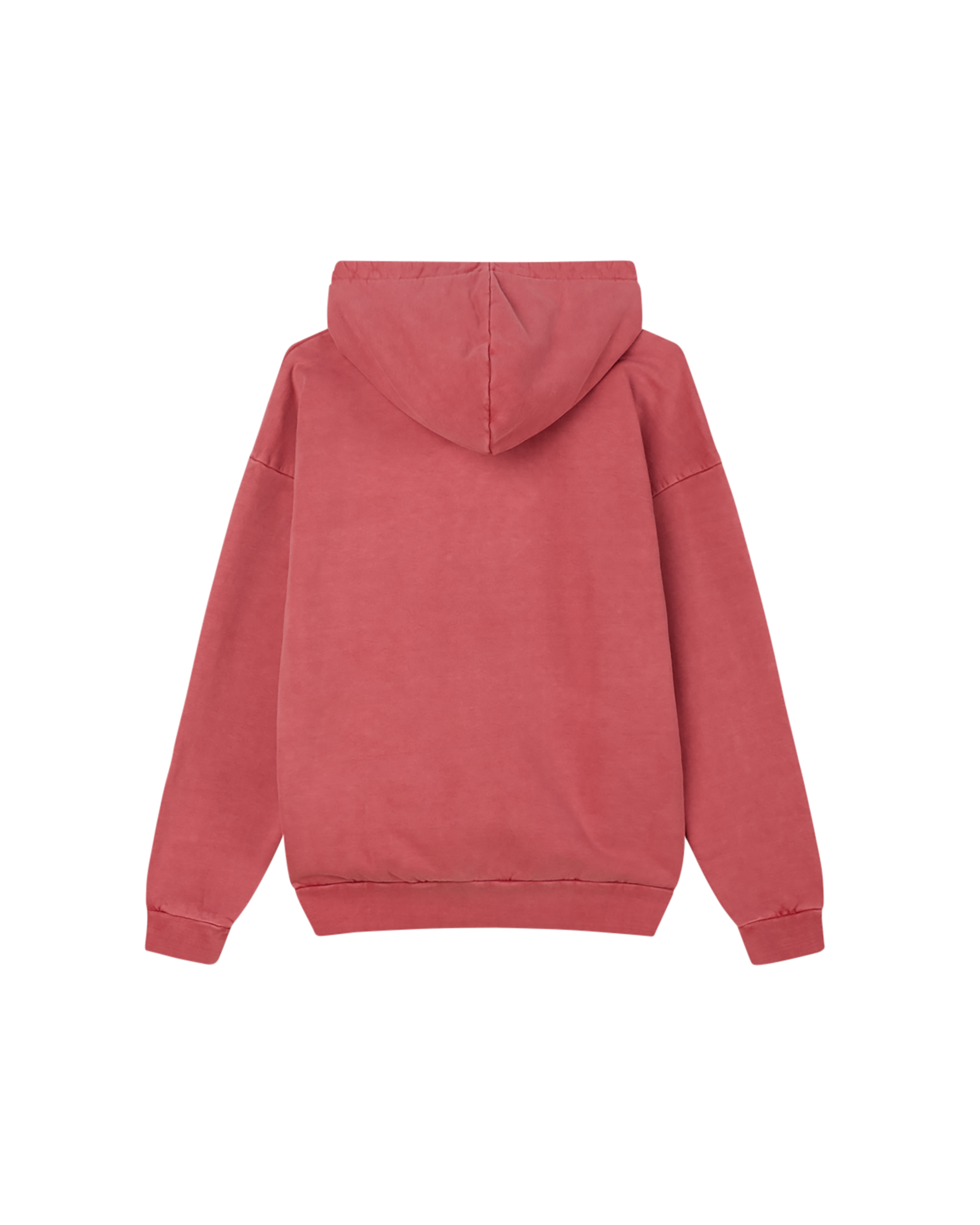 obey lowercase pigment zip hood pigment mineral red (zoomed)
