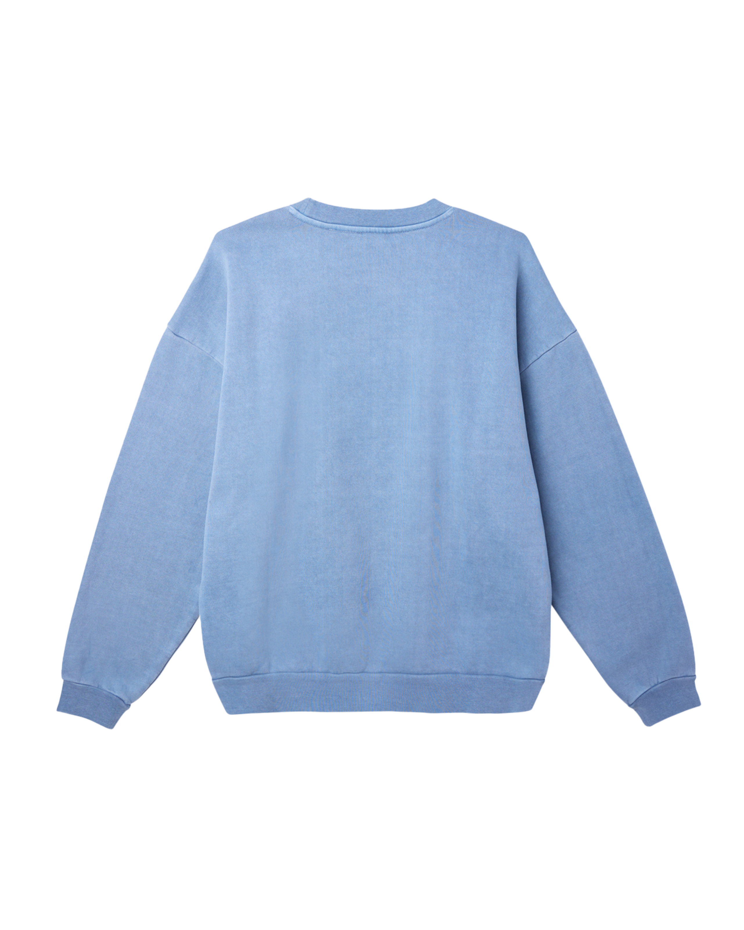 obey lowercase pigment crewneck pigment coronet blue (zoomed)