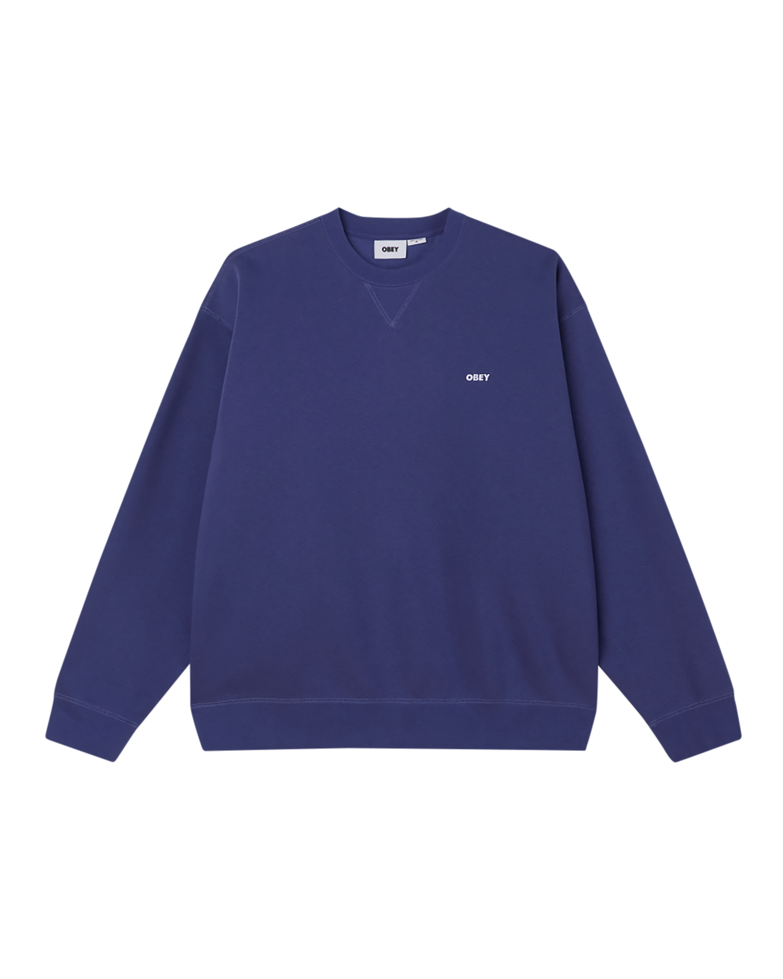 obey est works bold crewneck skipper blue (zoomed)