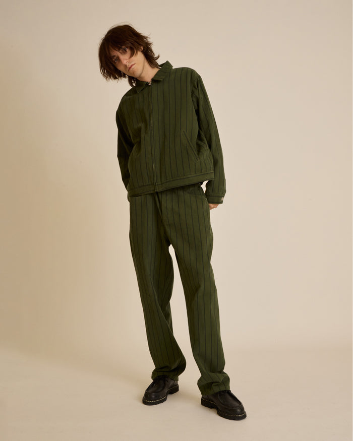 obey classic baggy stripe denim duffle bag multi - alternate view