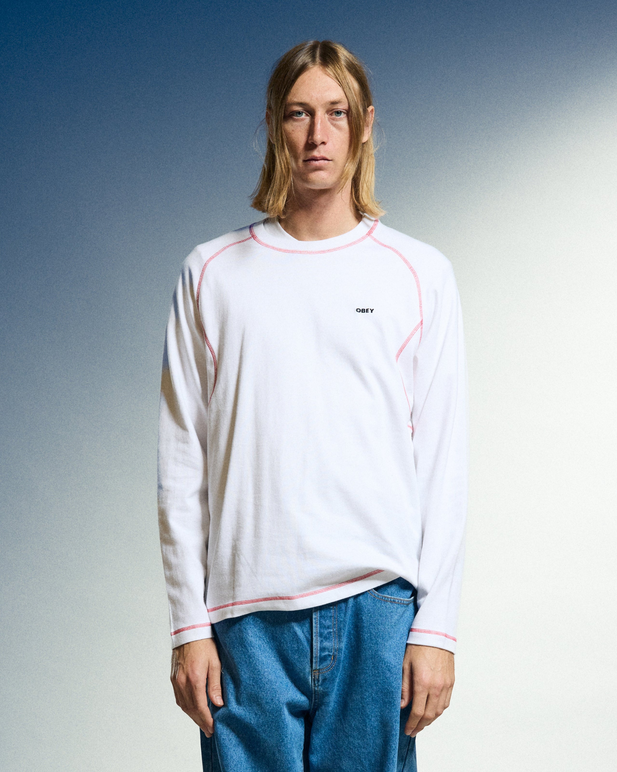 AARON CONTRAST STITCH LS SHIRT