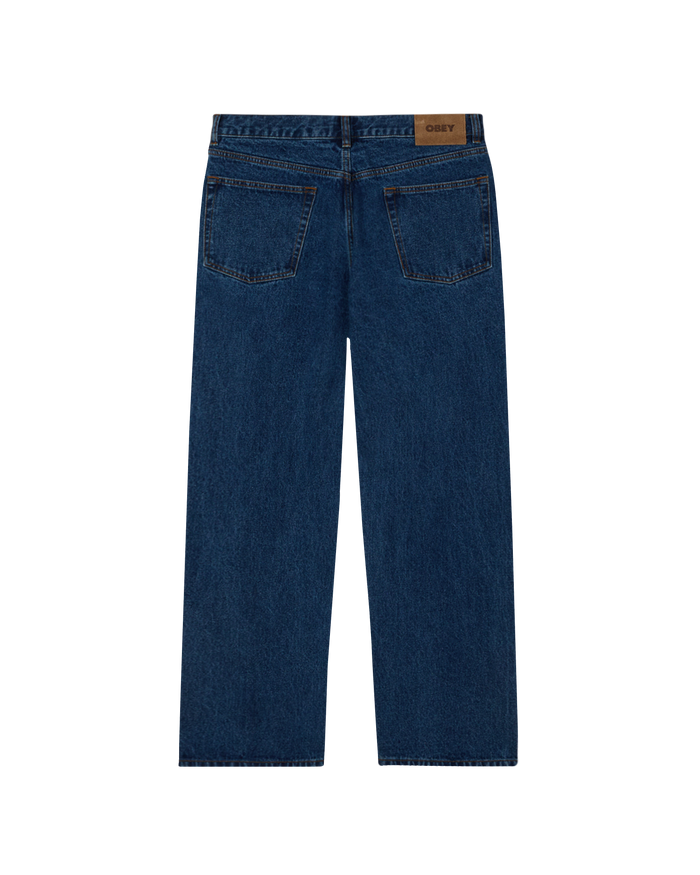 obey classic baggy denim stone wash indigo - alternate view