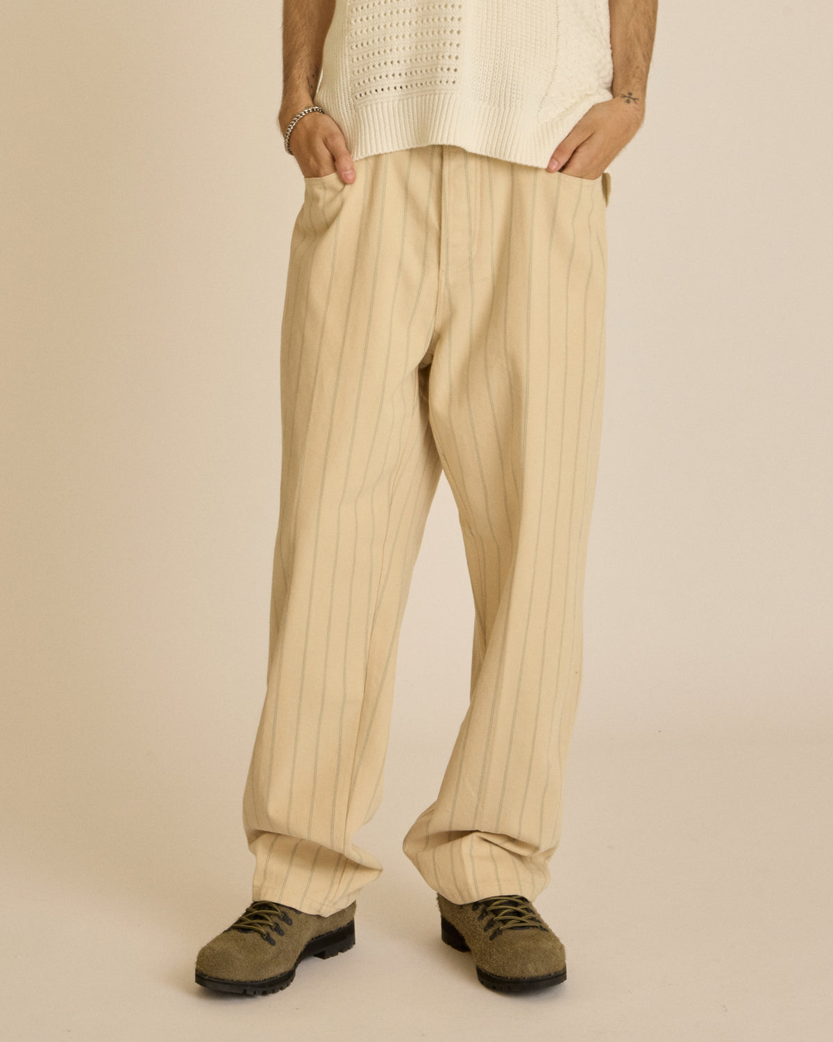 obey classic baggy stripe denim pelican multi