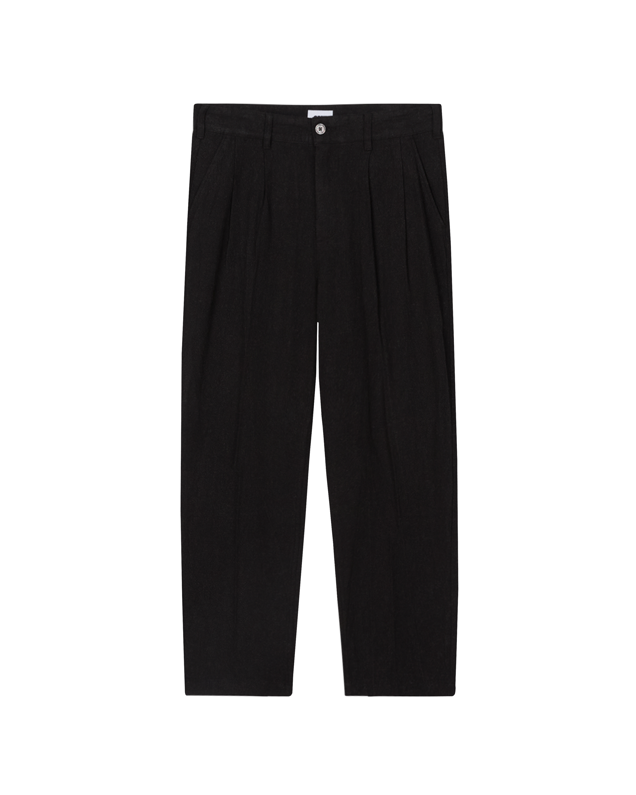 obey fubar linen pleated pant digital black (zoomed)