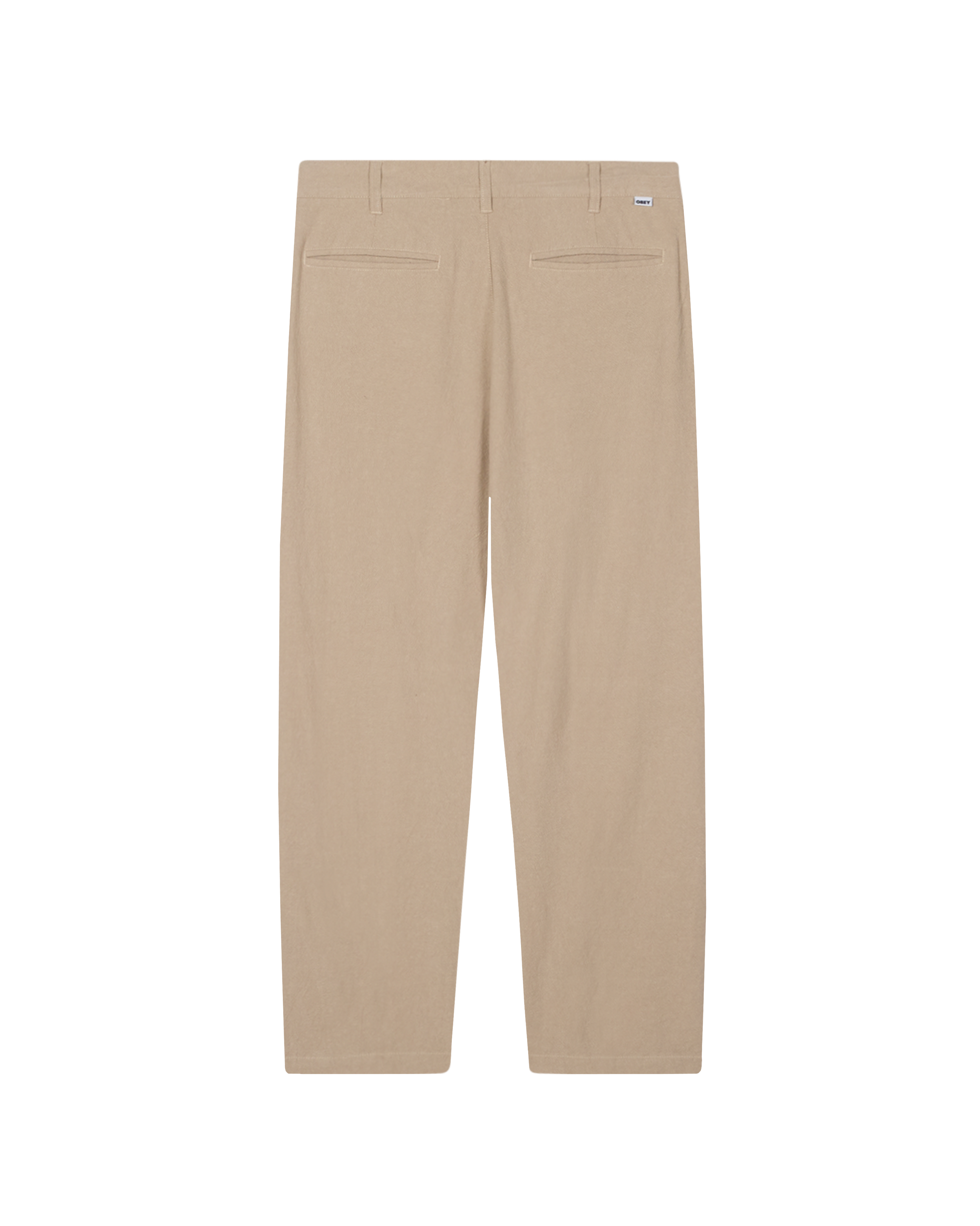 obey fubar linen pleated pant oatmeal (zoomed)