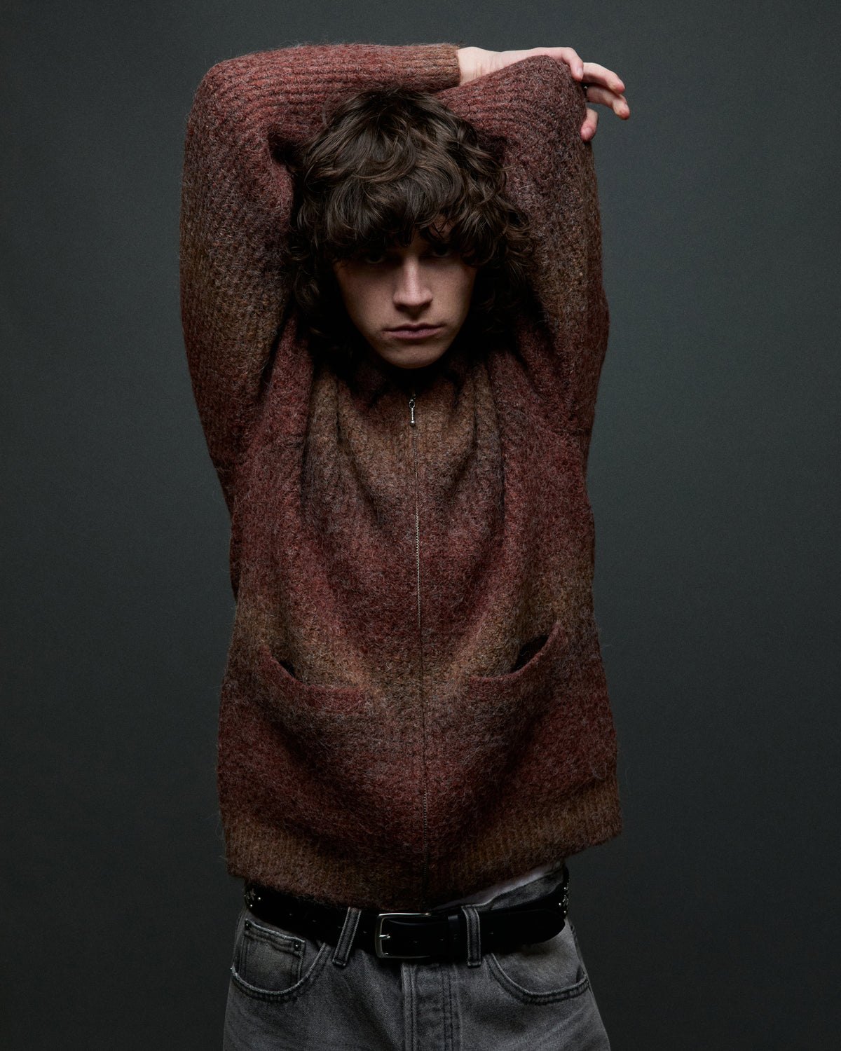 obey-anton-gradient-cardigan-brown-multi