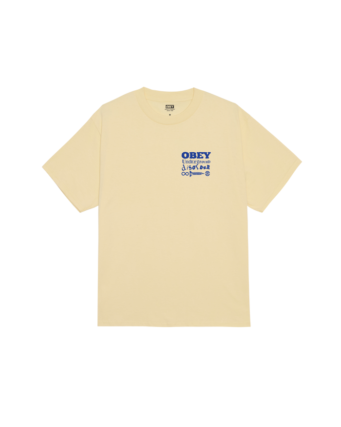 obey-underground-disorder-classic-t-shirt-pale-yellow - alternate view