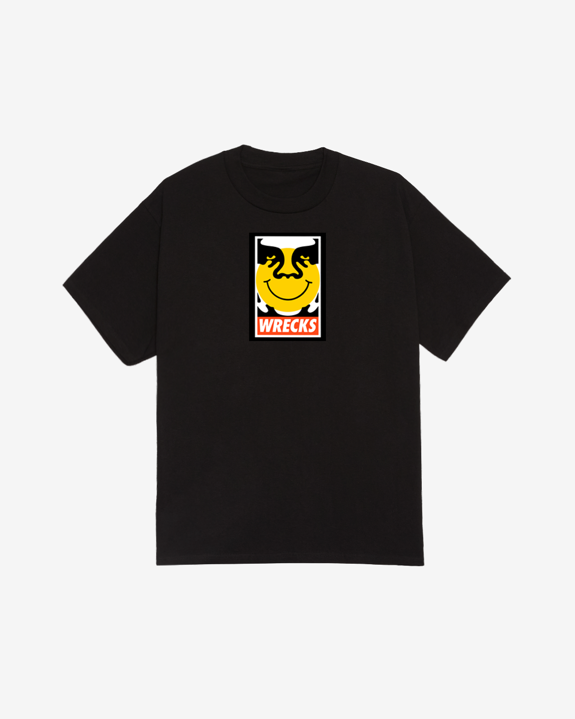 obey x wrecks classic t shirt black (zoomed)