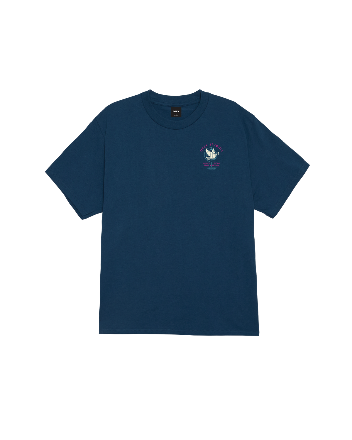 obey-unlock-peace-freedom-classic-t-shirt-harbor-blue