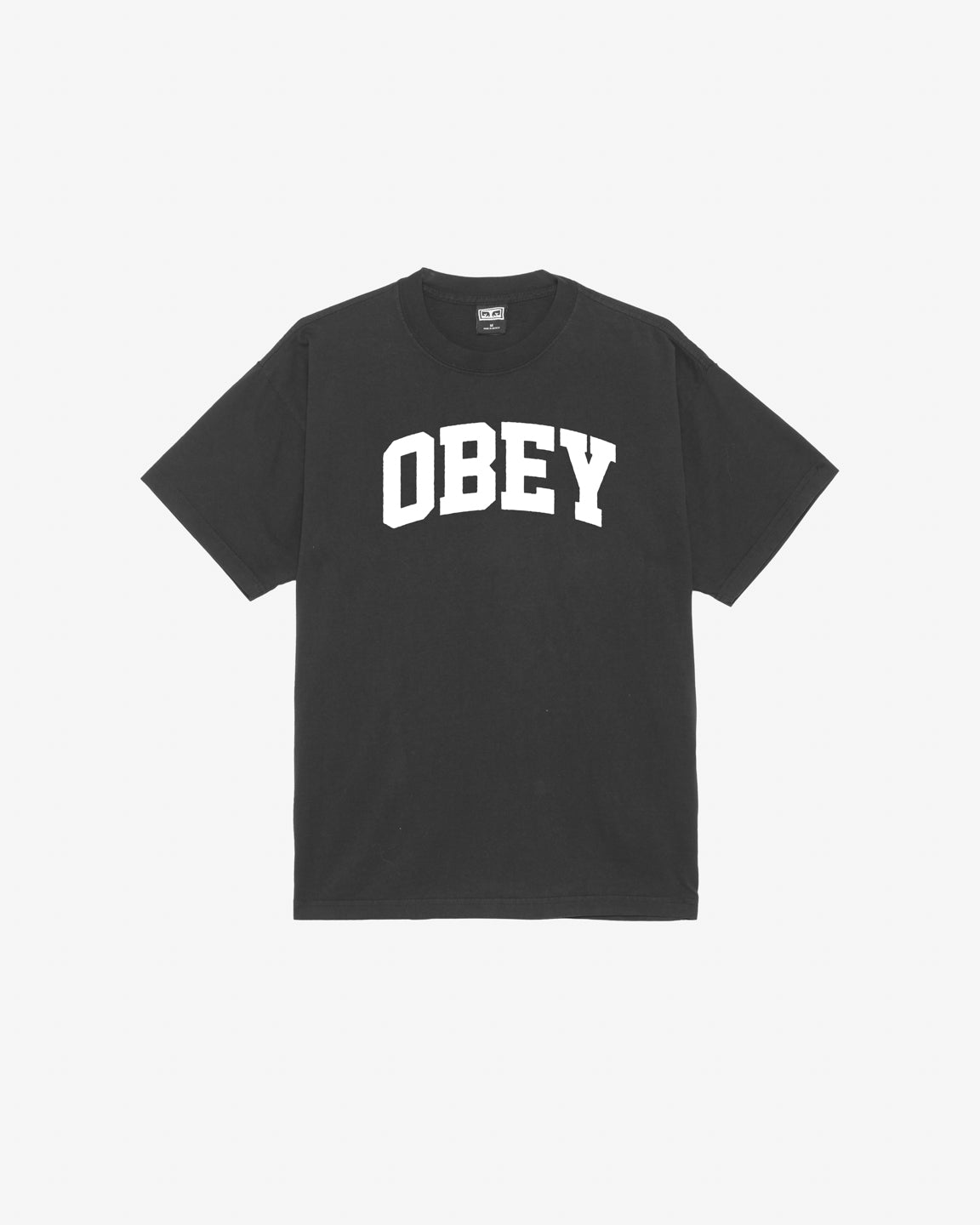 obey collegiate heavyweight t shirt vintage black (zoomed)