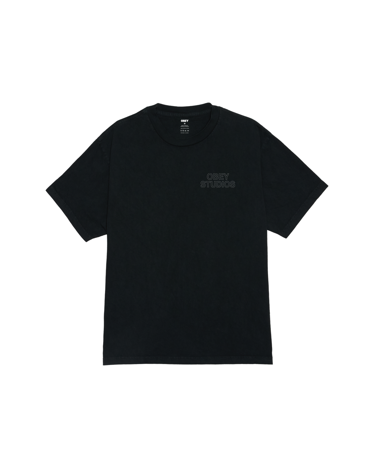 obey studios outline pigment t shirt pigment true vintage black
