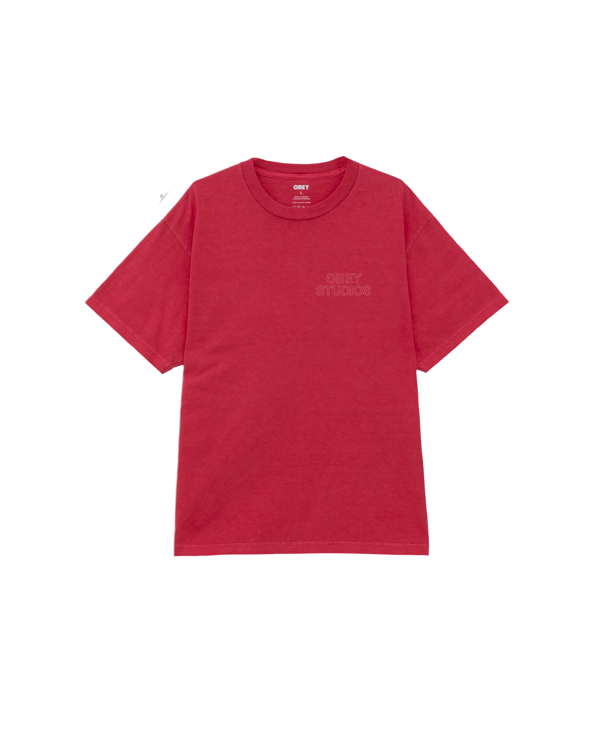 obey studios outline pigment t shirt pigment raspberry