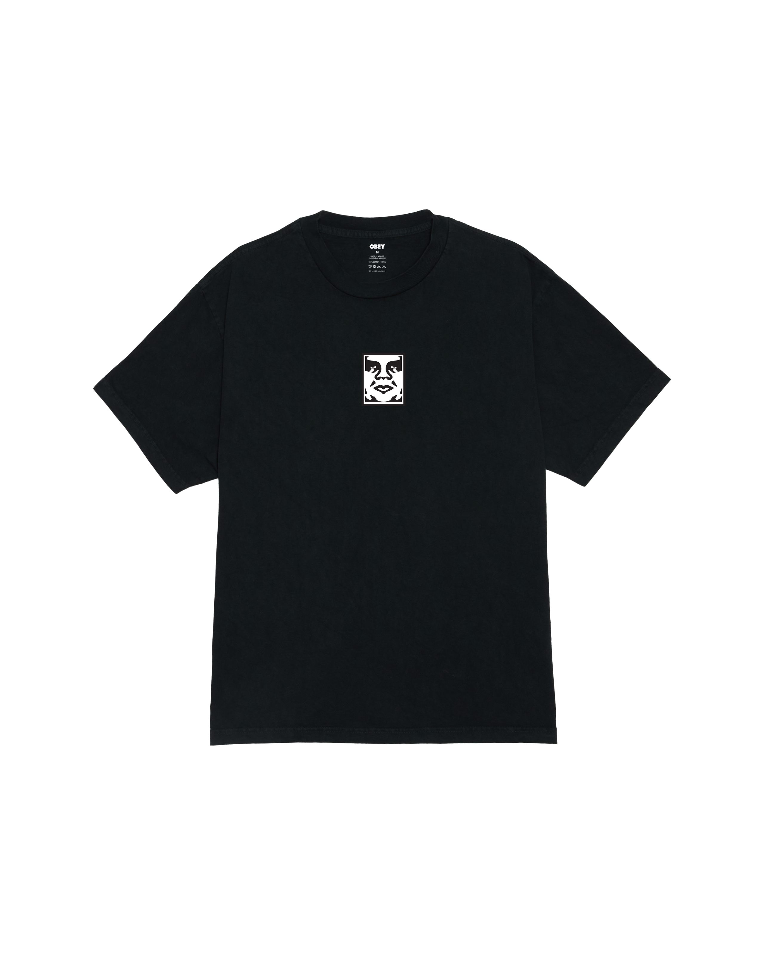obey icon face pigment t shirt pigment true vintage black (zoomed)