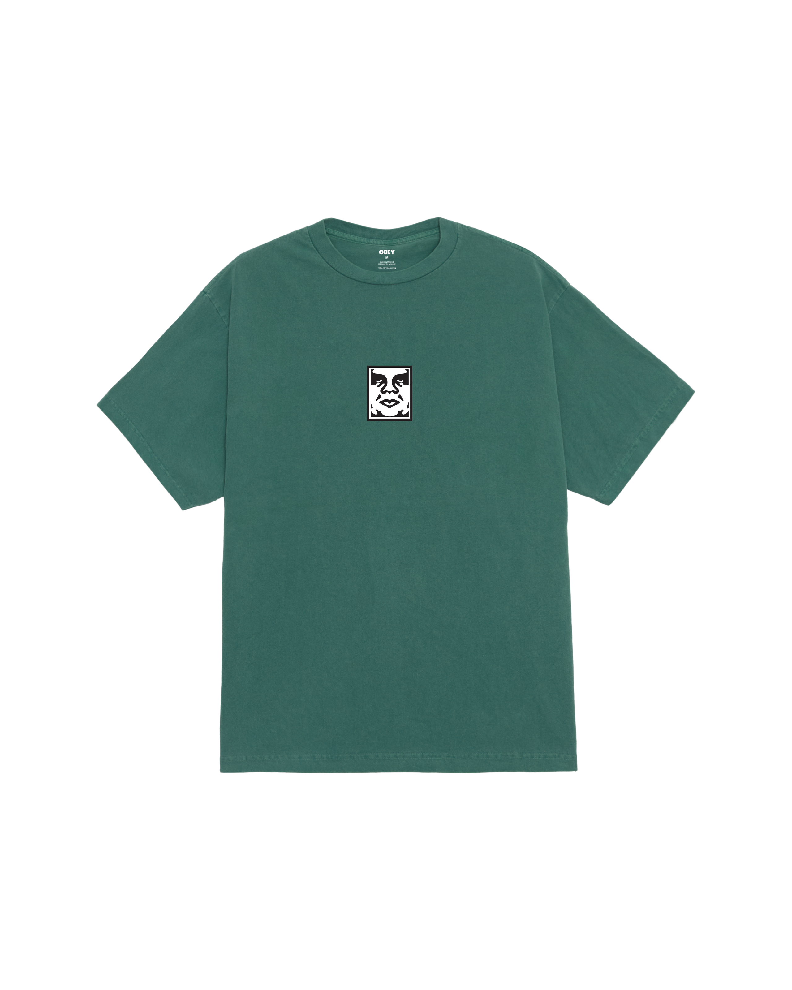 obey icon face pigment t shirt pigment rain forest (zoomed)