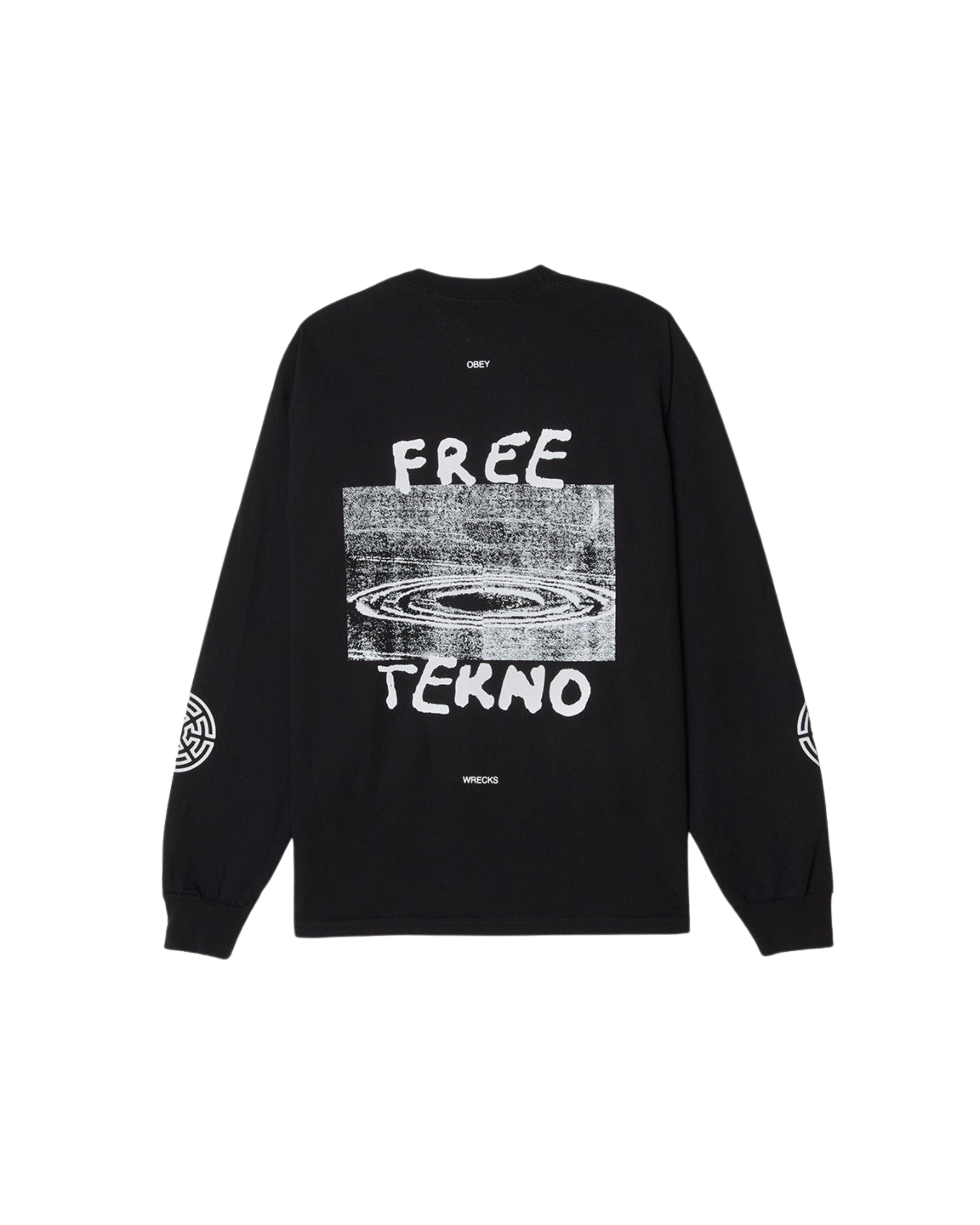 OBEY x FREE TEKNO HEAVYWEIGHT LS CLASSIC T-SHIRT Black (zoomed)
