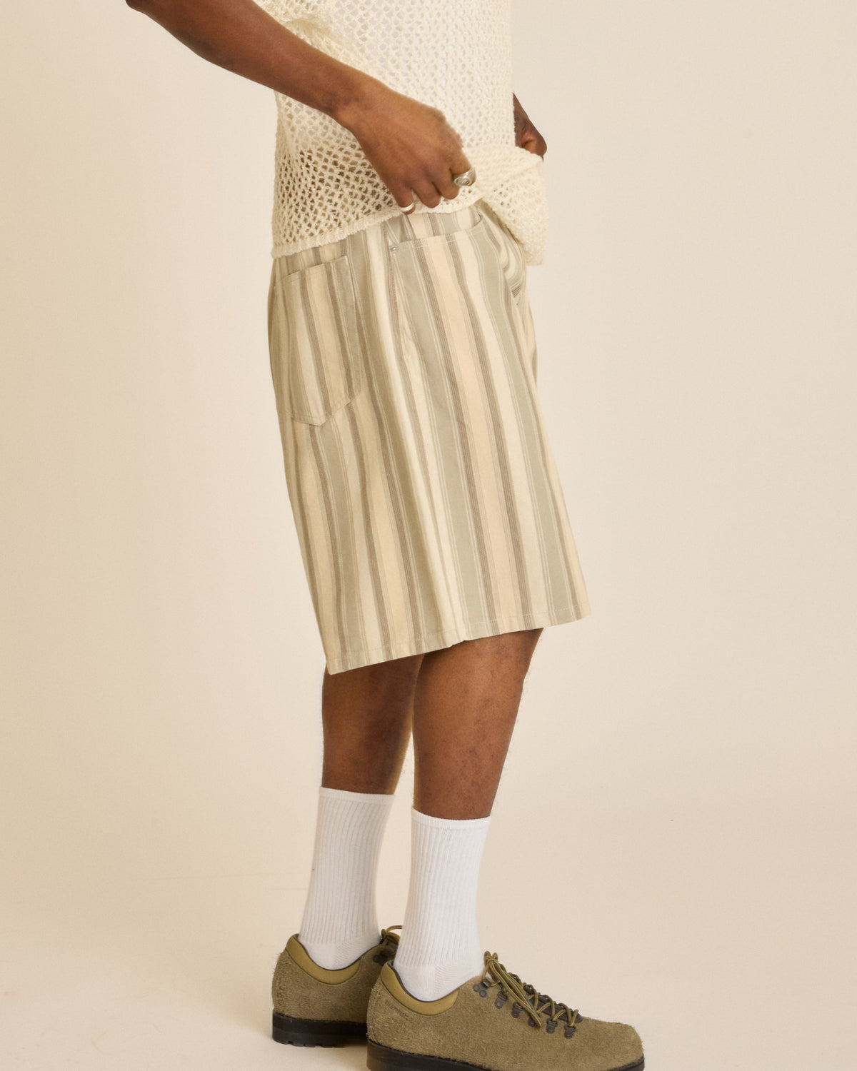 BAJA STRIPE BAGGY DENIM SHORT