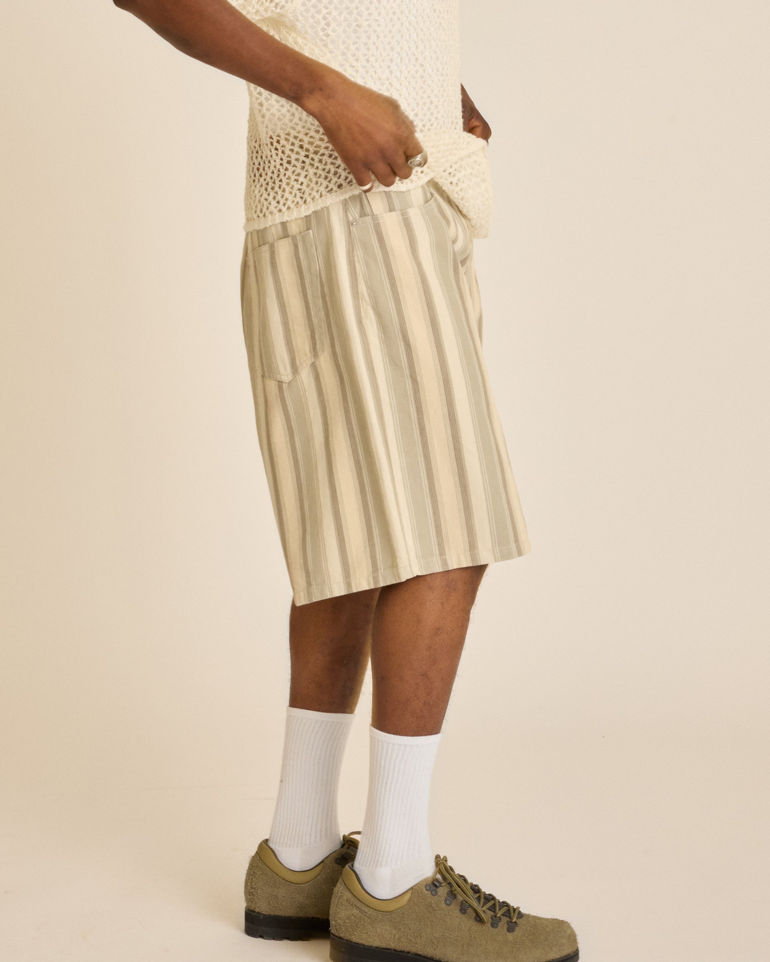 BAJA STRIPE BAGGY DENIM SHORT (zoomed)