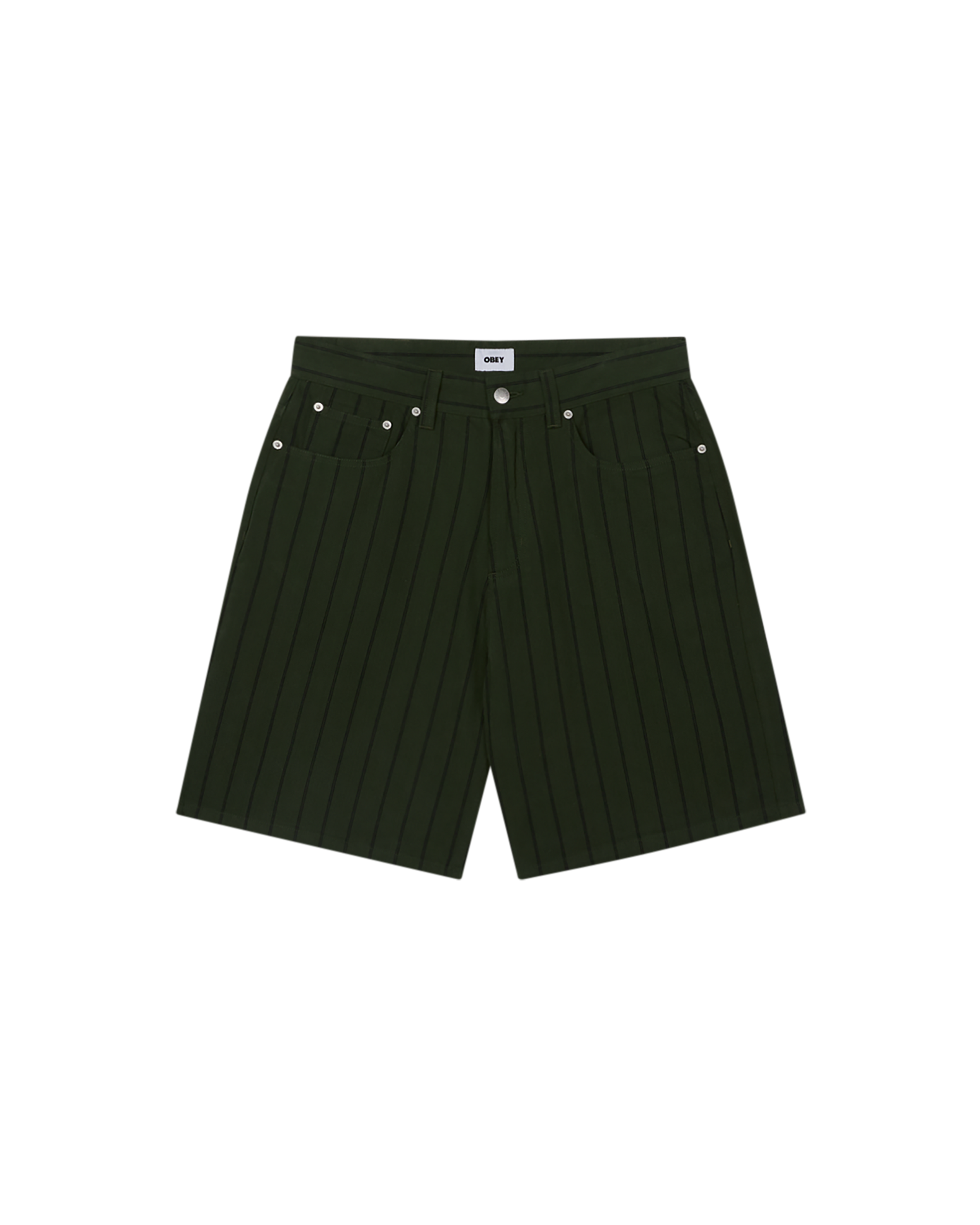 obey stripe baggy denim short duffle bag multi (zoomed)