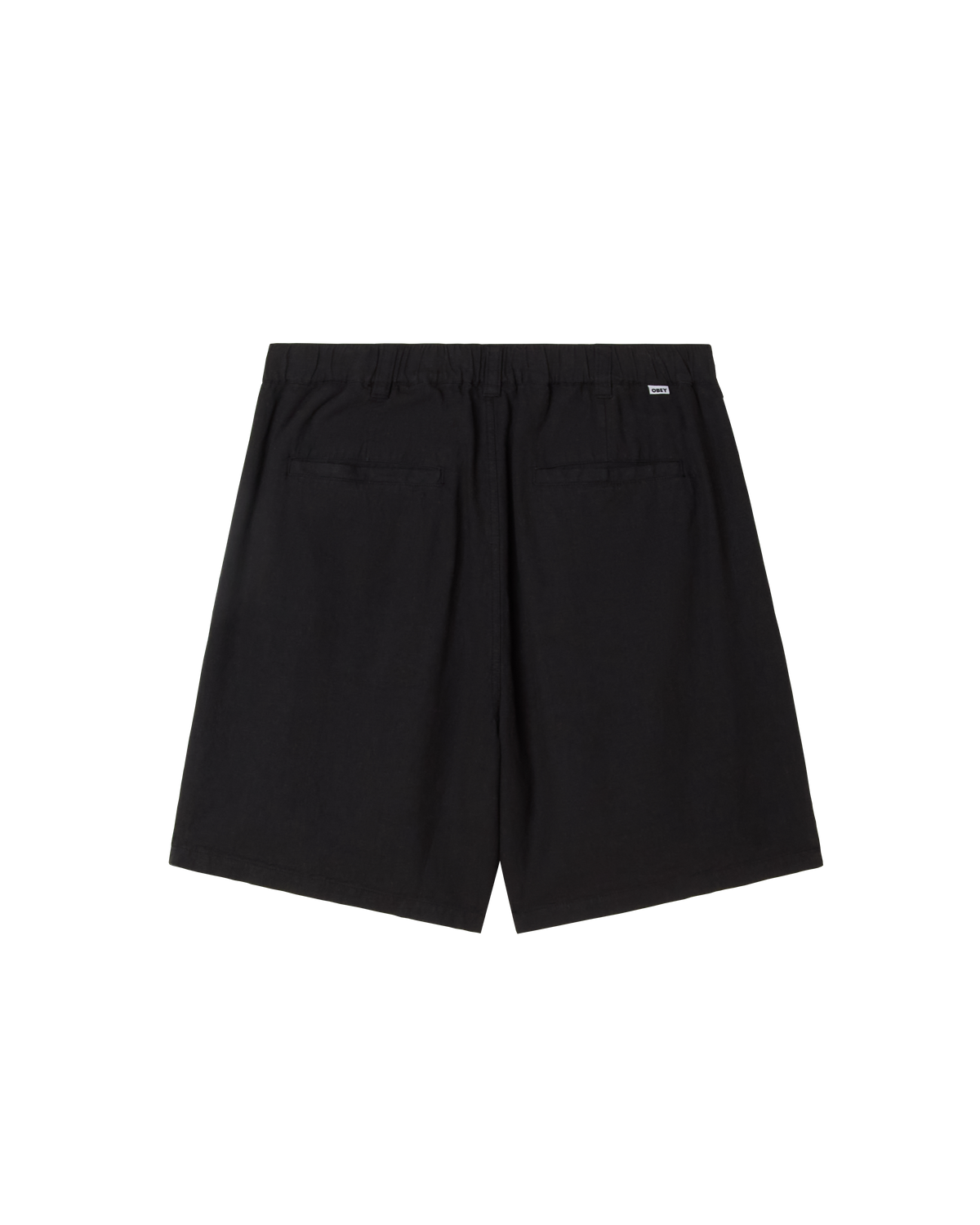 obey-foster-pleated-linen-short-black