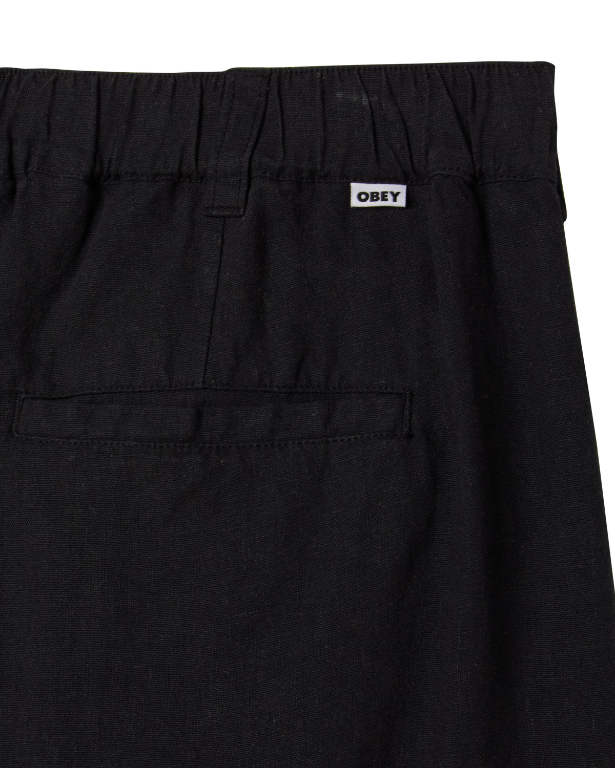obey-foster-pleated-linen-short-black