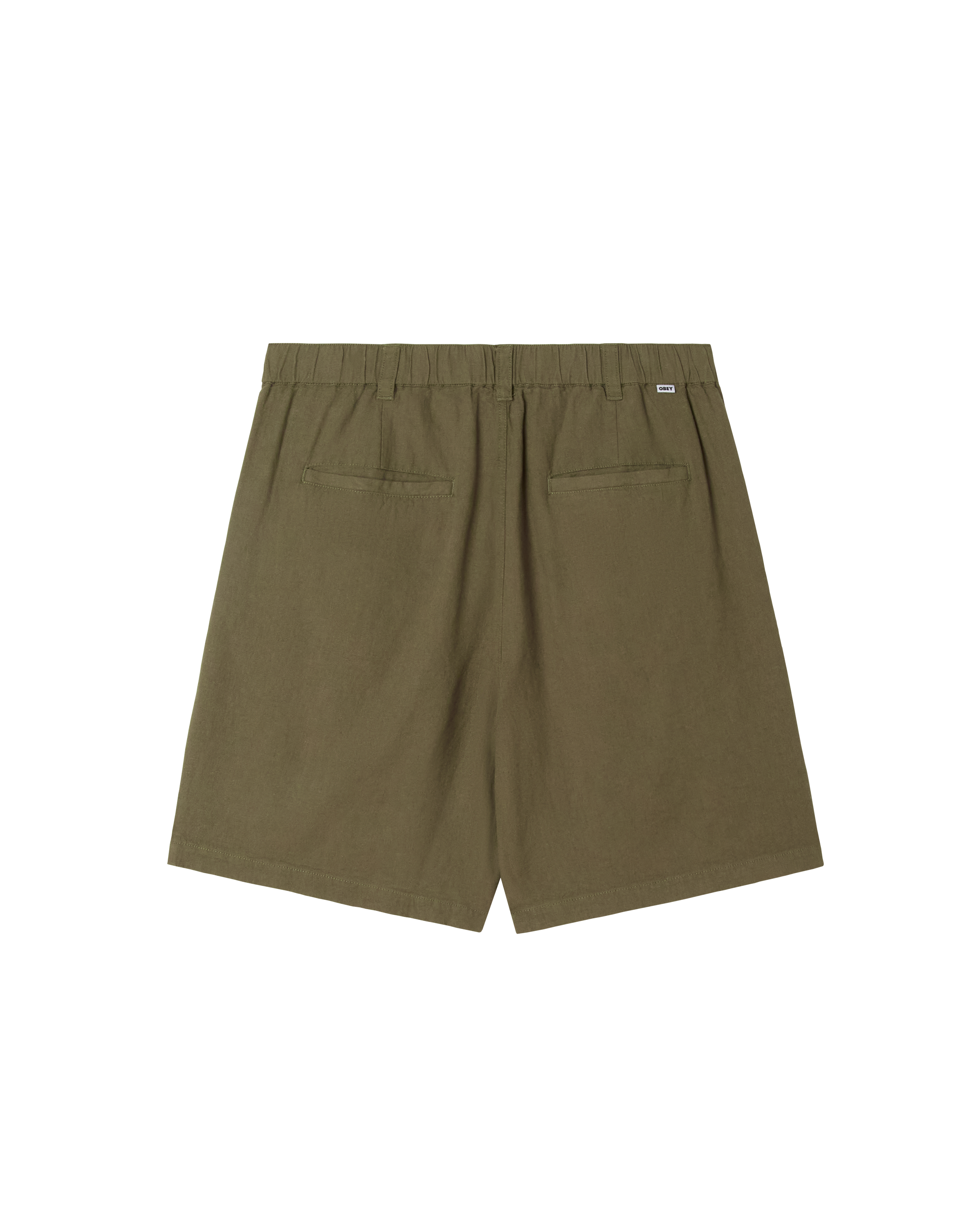 obey-foster-pleated-linen-short-smokey-olive (zoomed)