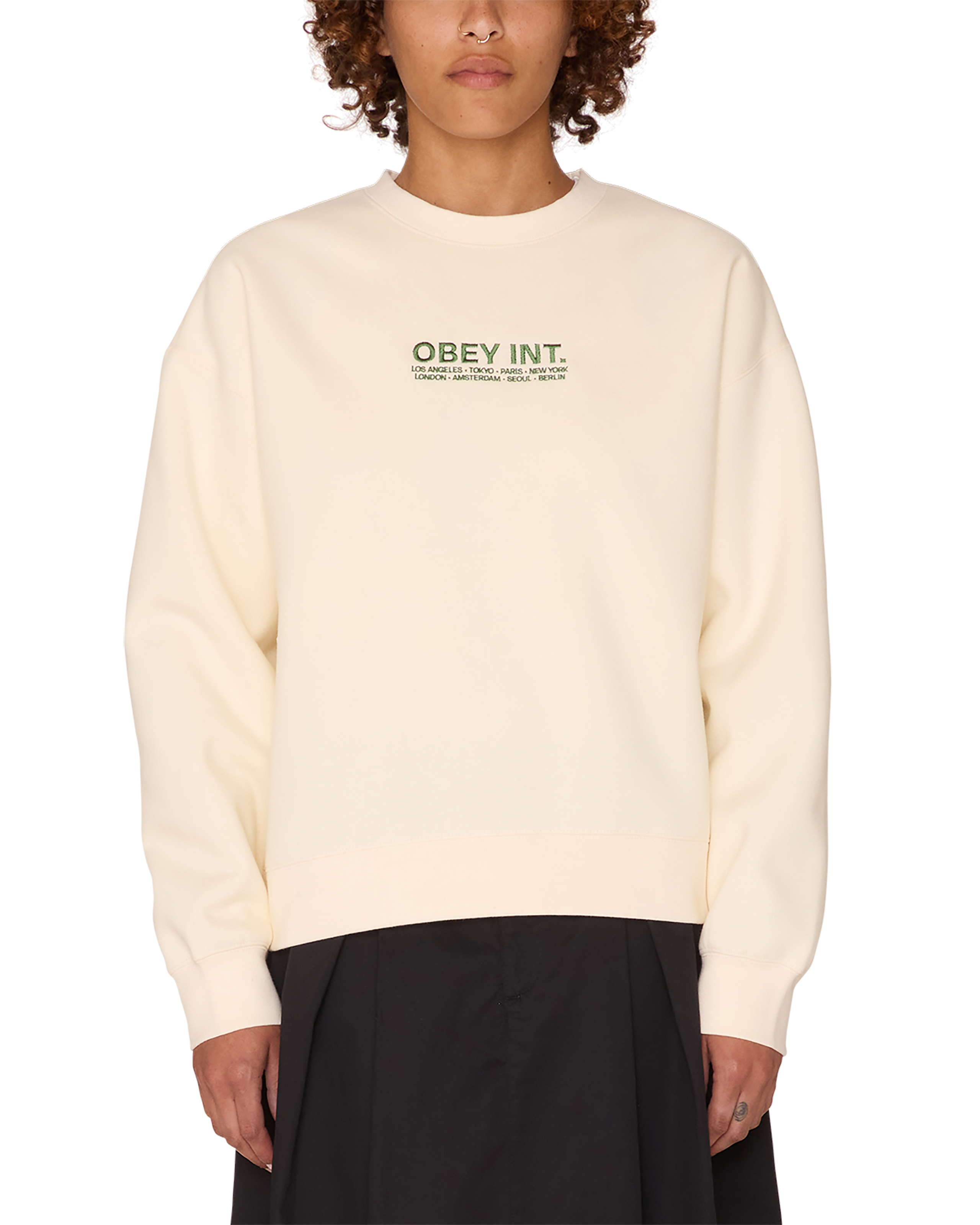 obey int crewneck unbleached (zoomed)