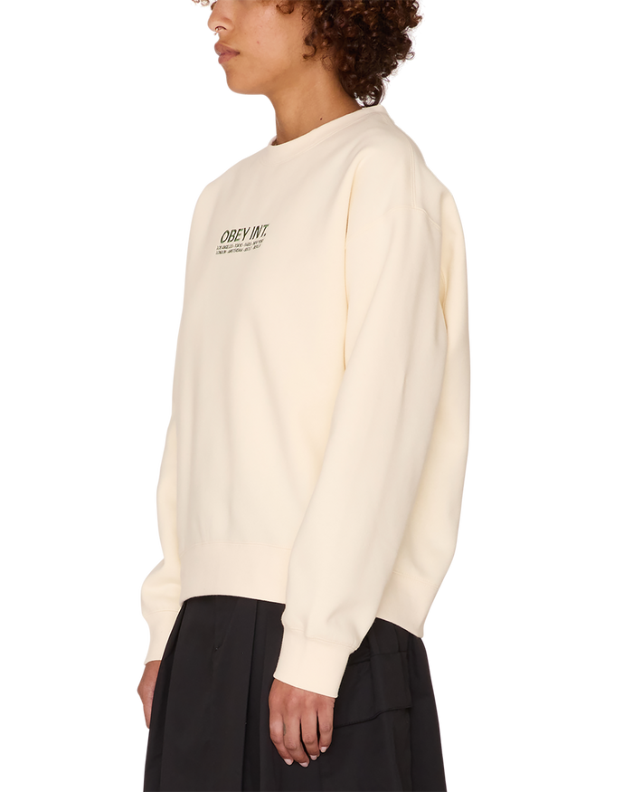 obey int crewneck unbleached - alternate view