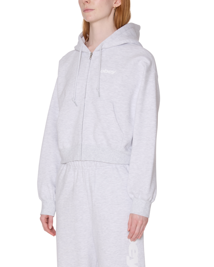 obey-league-cropped-zip-hood-ash-heather-grey - alternate view