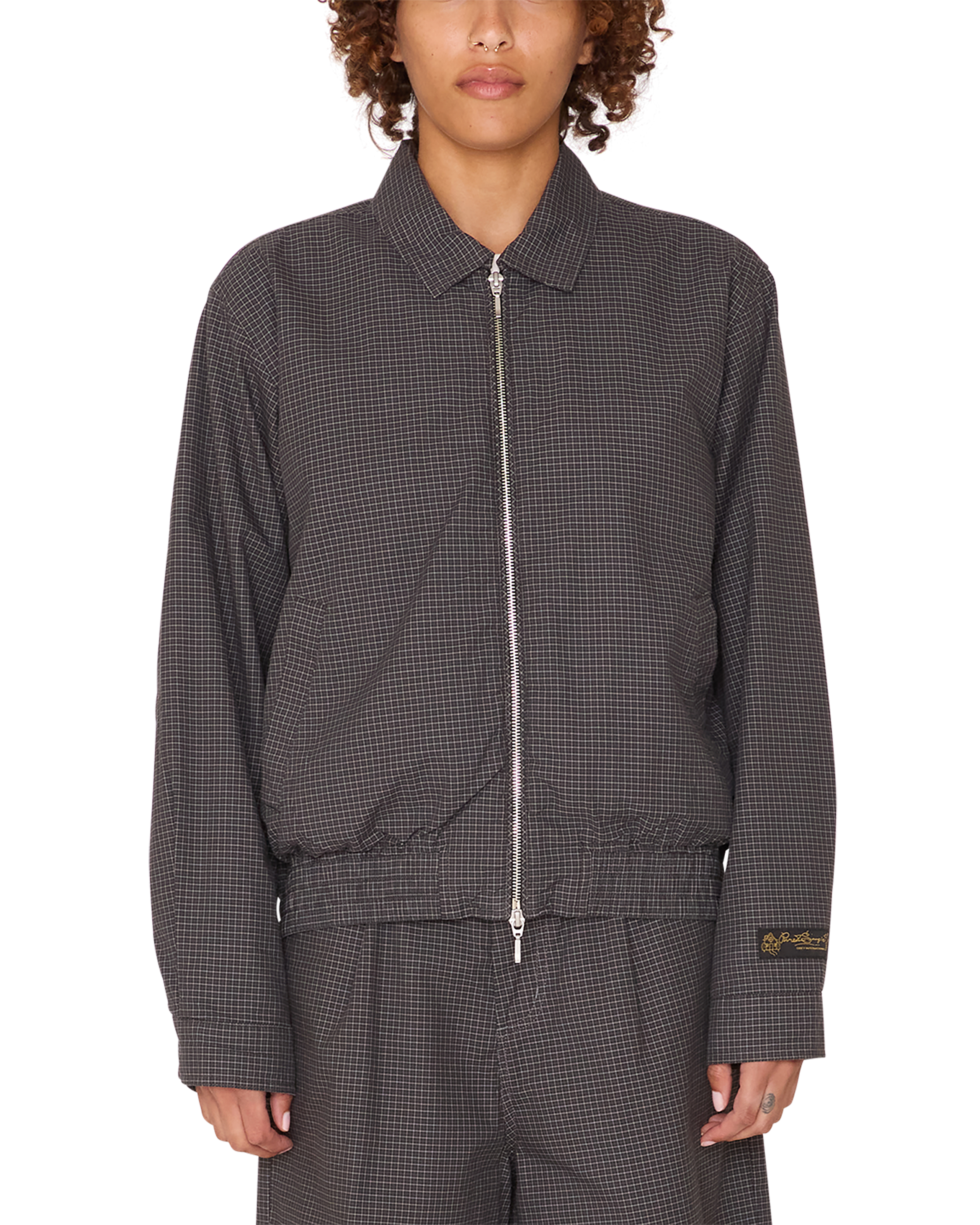 obey thursday plaid jacket charcoal multi (zoomed)