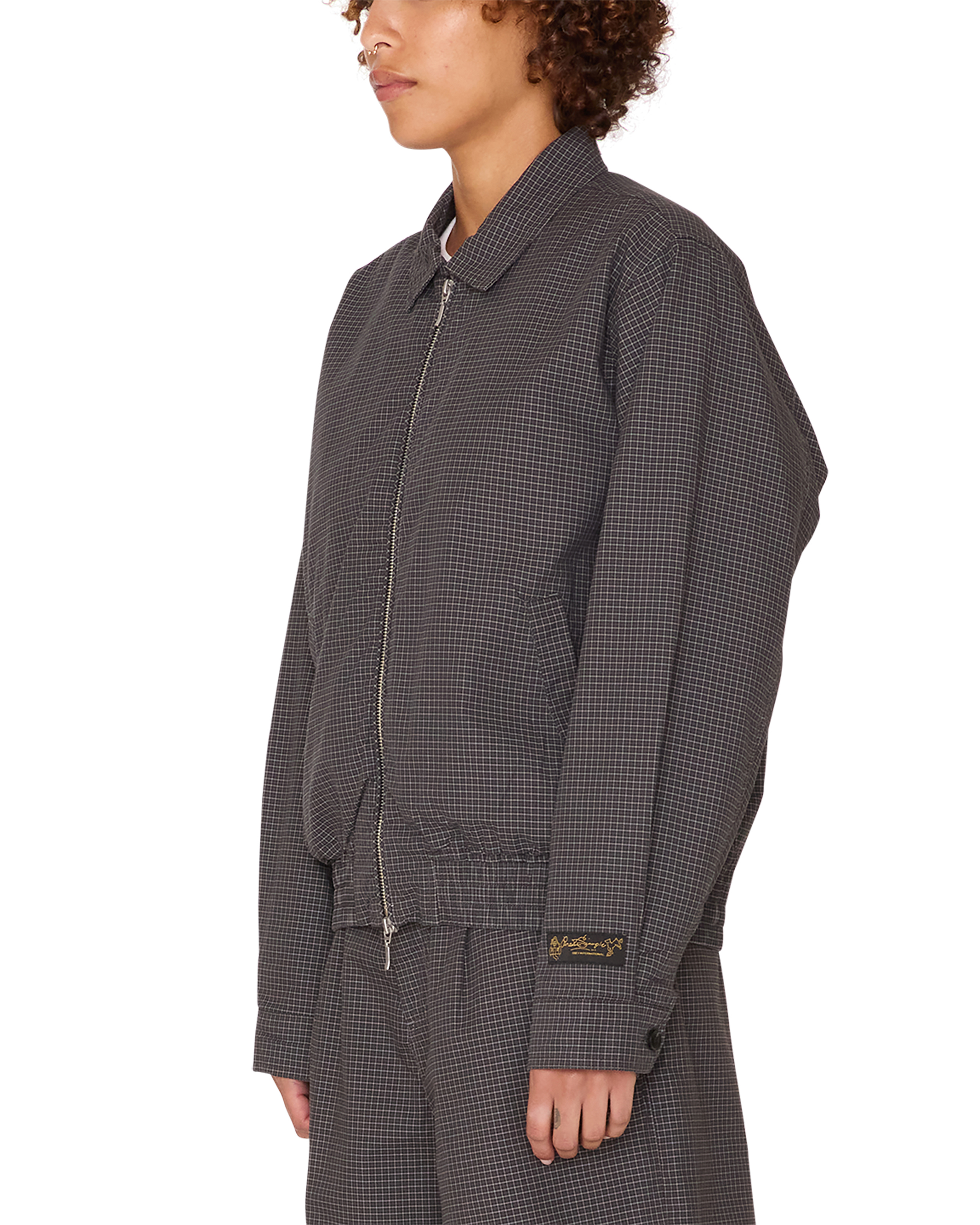 obey thursday plaid jacket charcoal multi (zoomed)