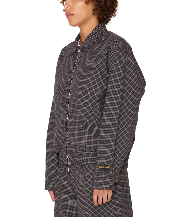 obey thursday plaid jacket charcoal multi - alternate view