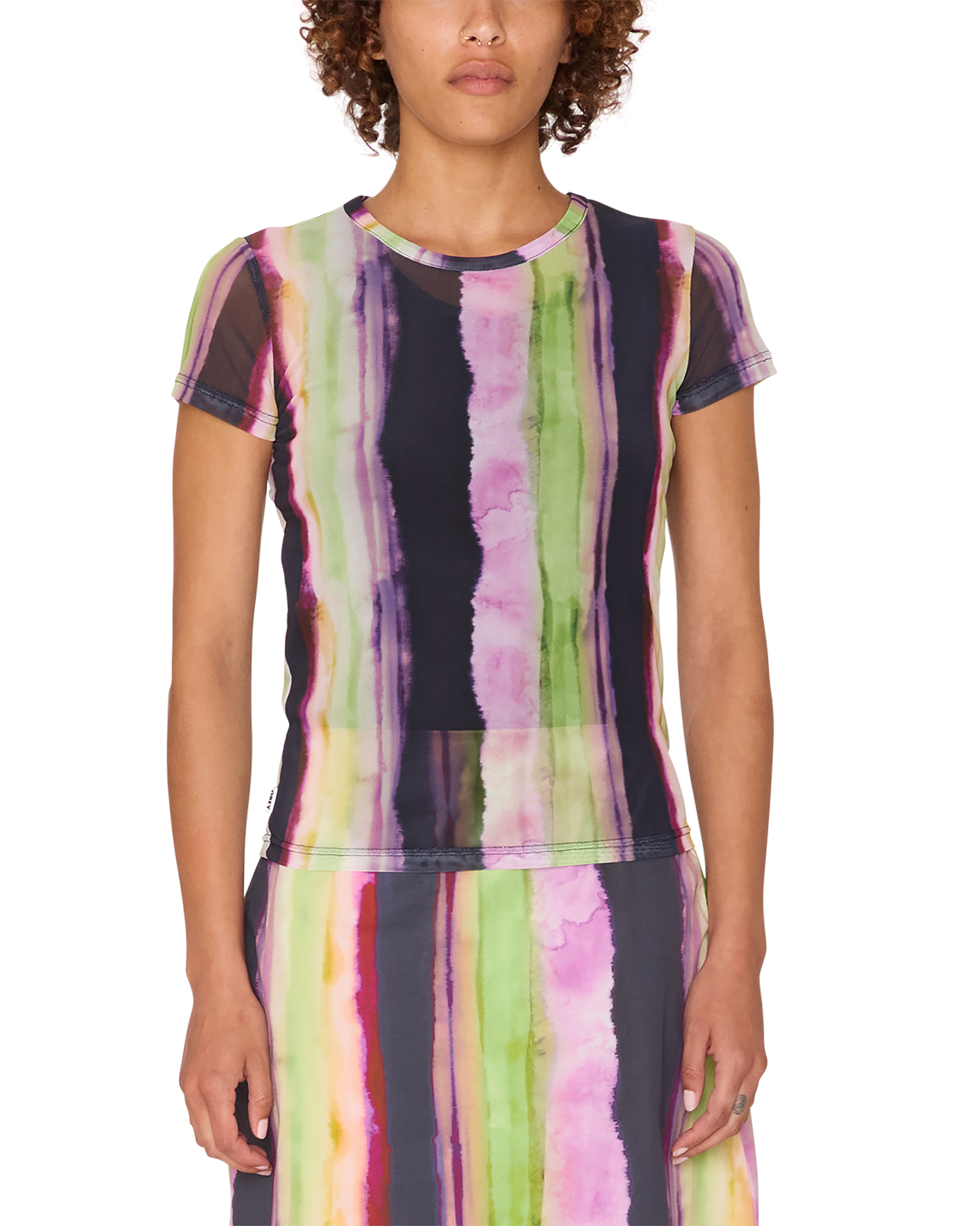 obey midori mesh shirt stripe multi (zoomed)