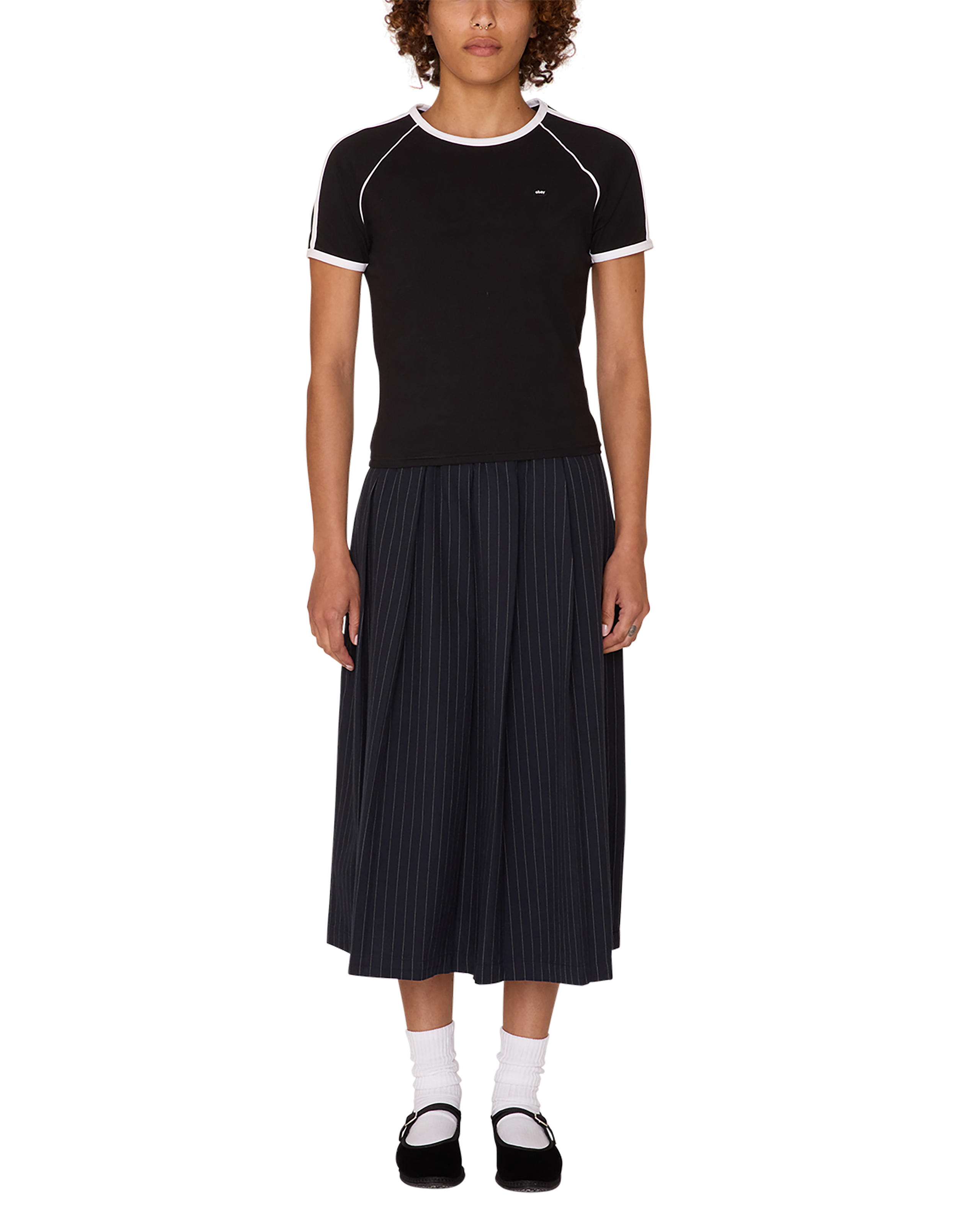 obey diversion raglan t shirt black (zoomed)