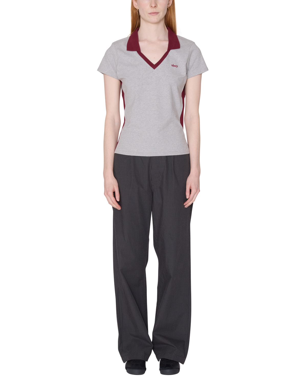 obey-meredith-polo-grey-heather
