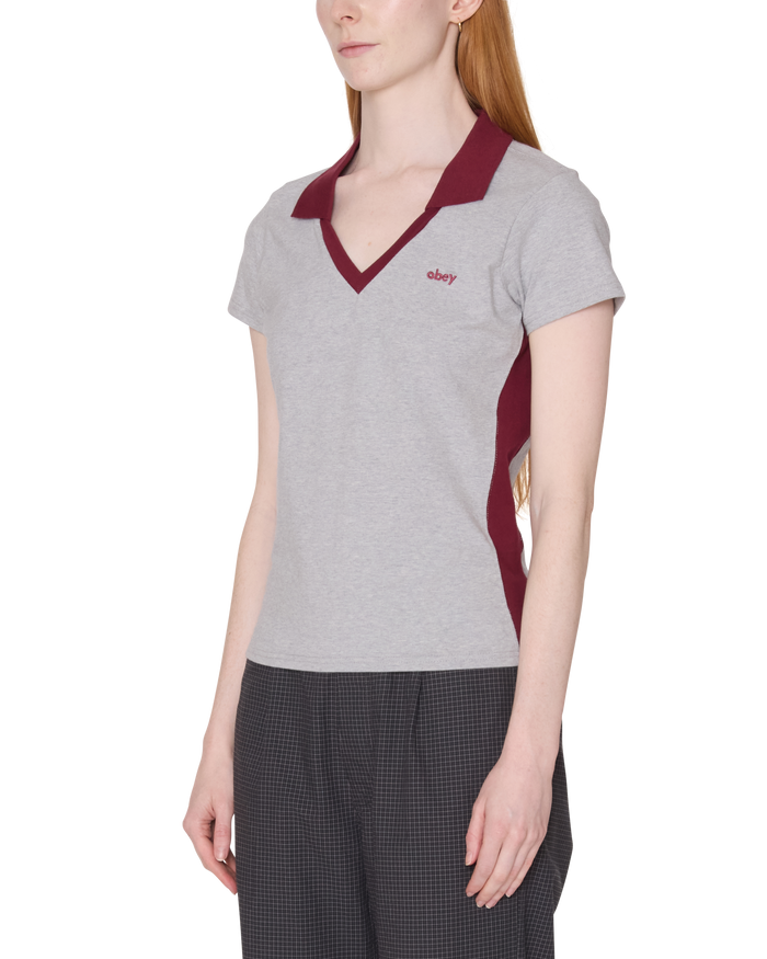 obey-meredith-polo-grey-heather - alternate view