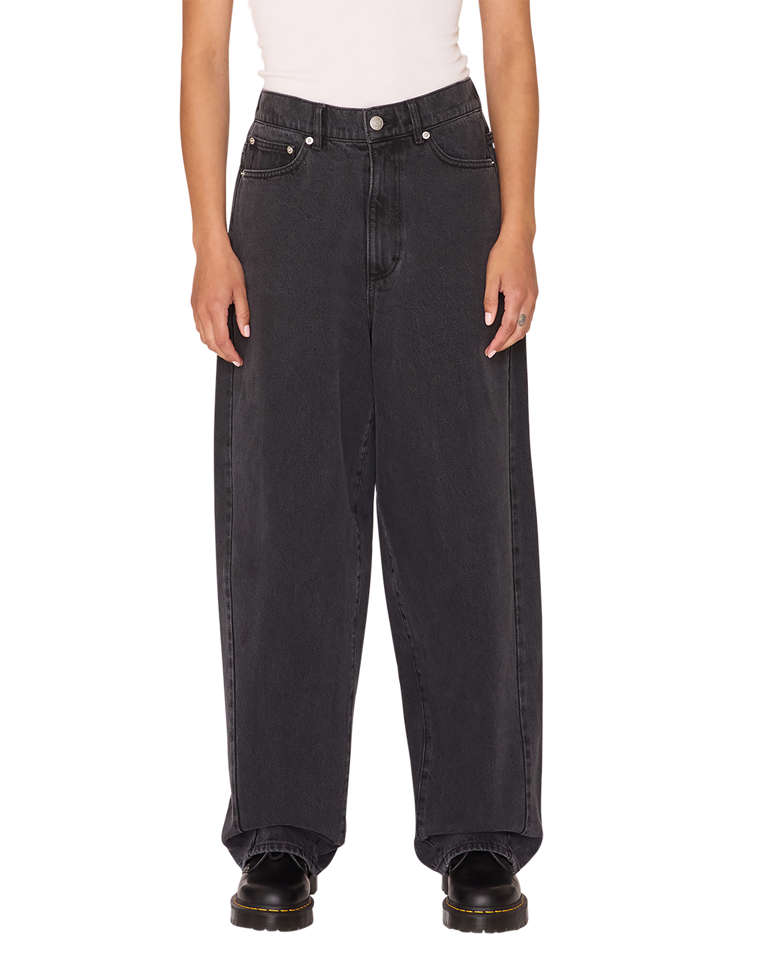 obey leah iii baggy denim black ash (zoomed)