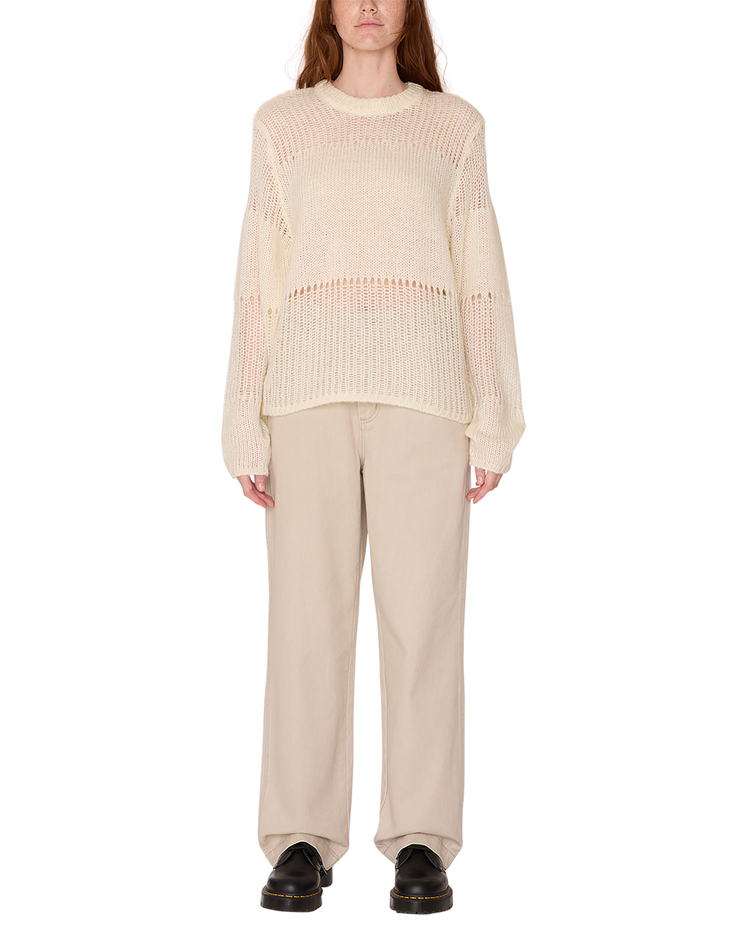 obey trivia sweater cream (zoomed)