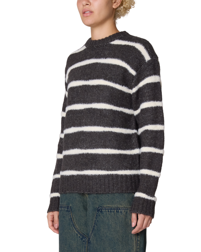 obey-casey-stripe-crew-sweater-charcoal-multi - alternate view
