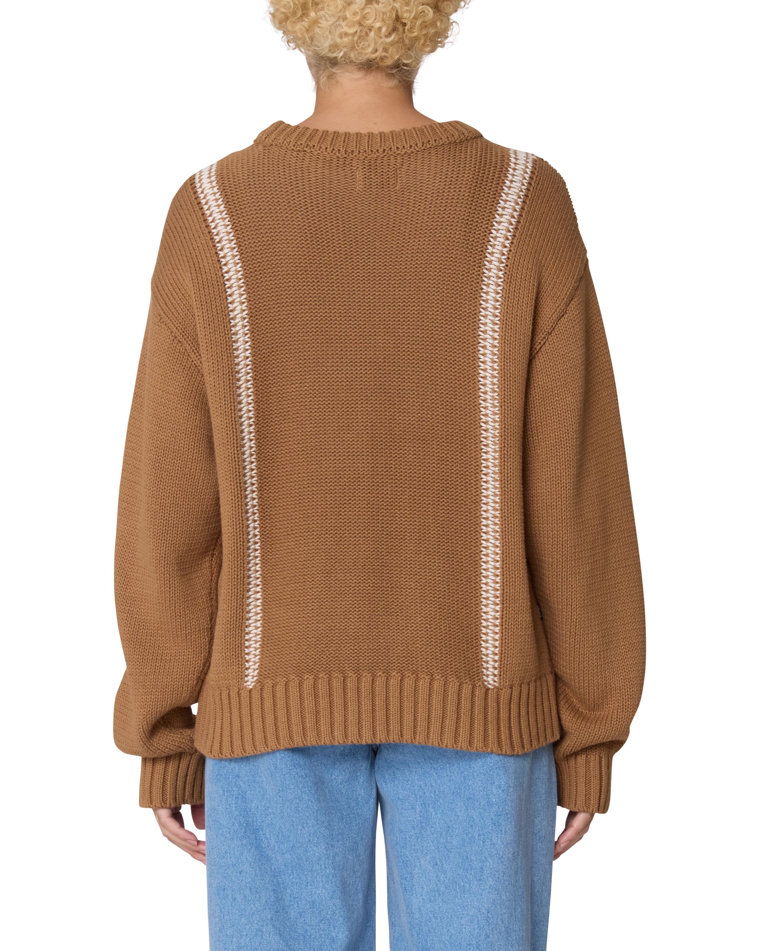 obey-mend-stitch-crew-sweater-caramel (zoomed)