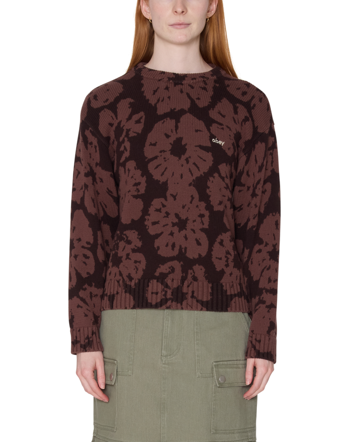 obey-blossom-printed-crew-sweater-brown-multi