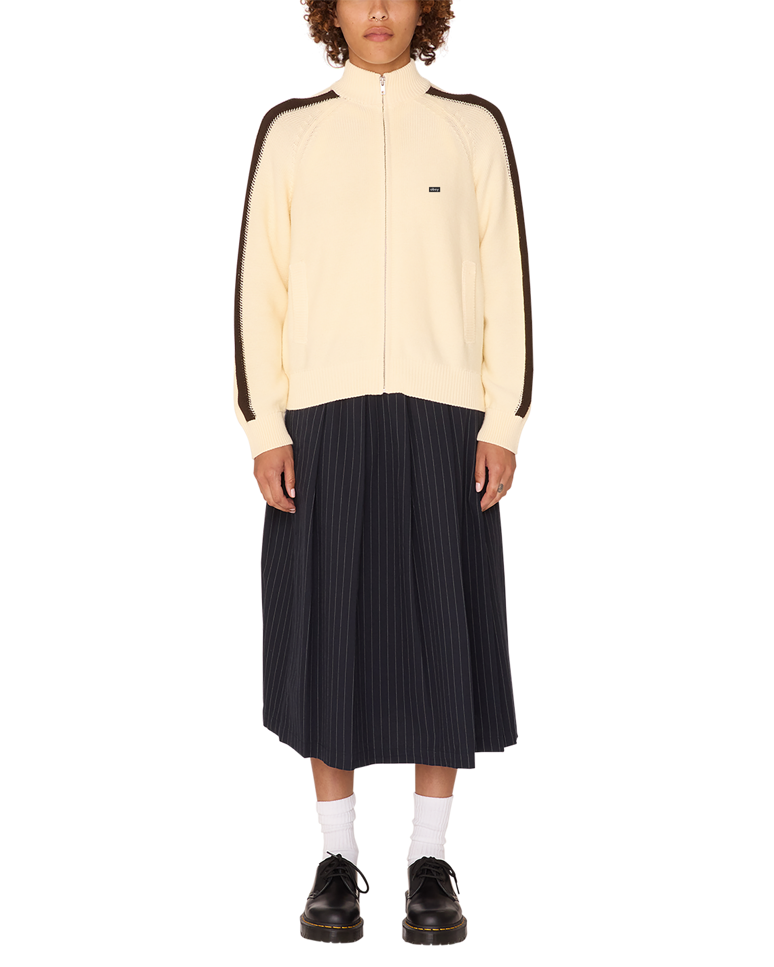 obey frankie track sweater dove (zoomed)